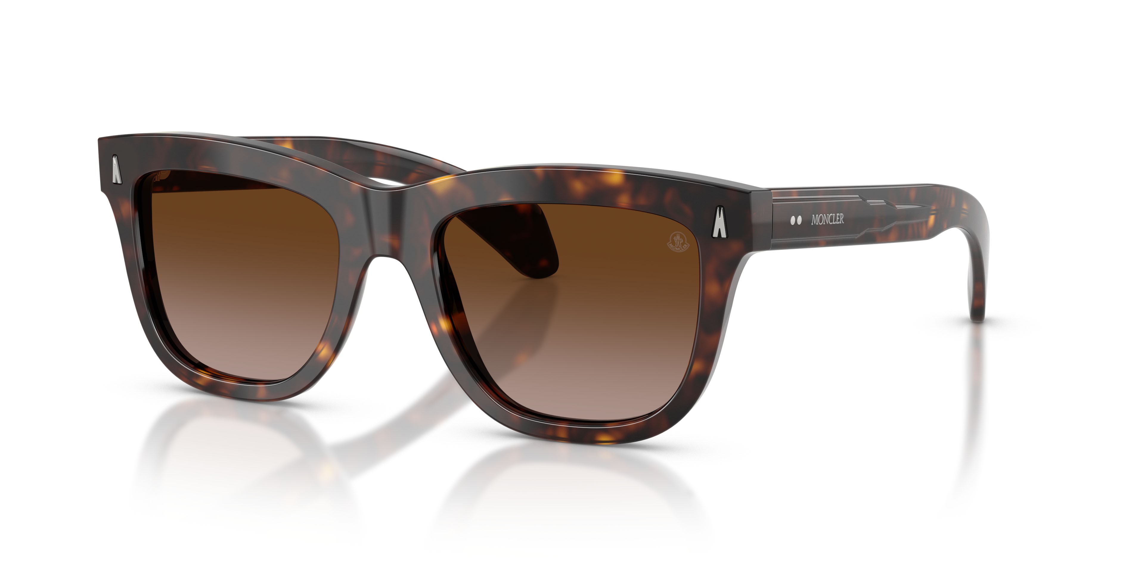 Occhiali da sole Moncler Bronzz ME 6023 (300213) colore havana lucido forma quadrato lenti marrone sfumato
