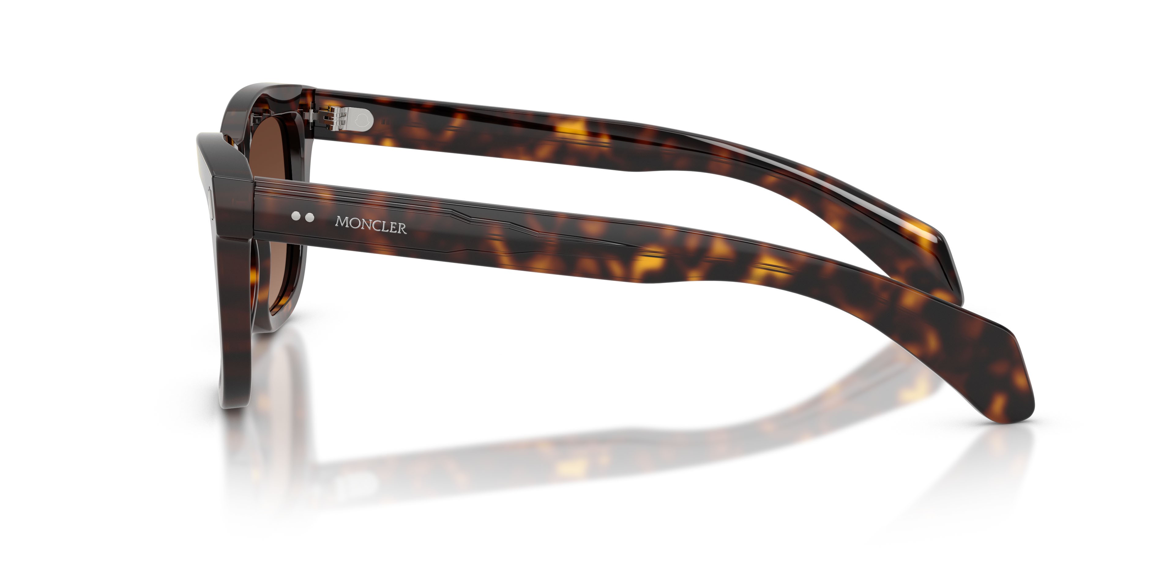 Occhiali da sole Moncler Bronzz ME 6023 (3002T5) colore havana lucido forma quadrato lenti marrone chiaro