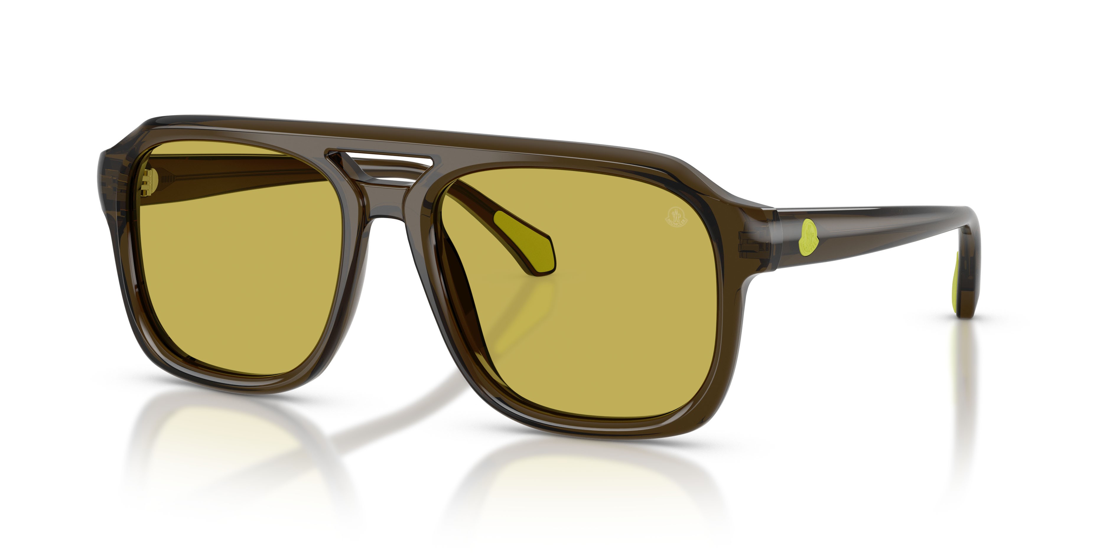 Occhiali da sole Moncler Vantos ME 6024 (304382) colore verde scuro trasparente forma quadrato lenti verde tinta unita