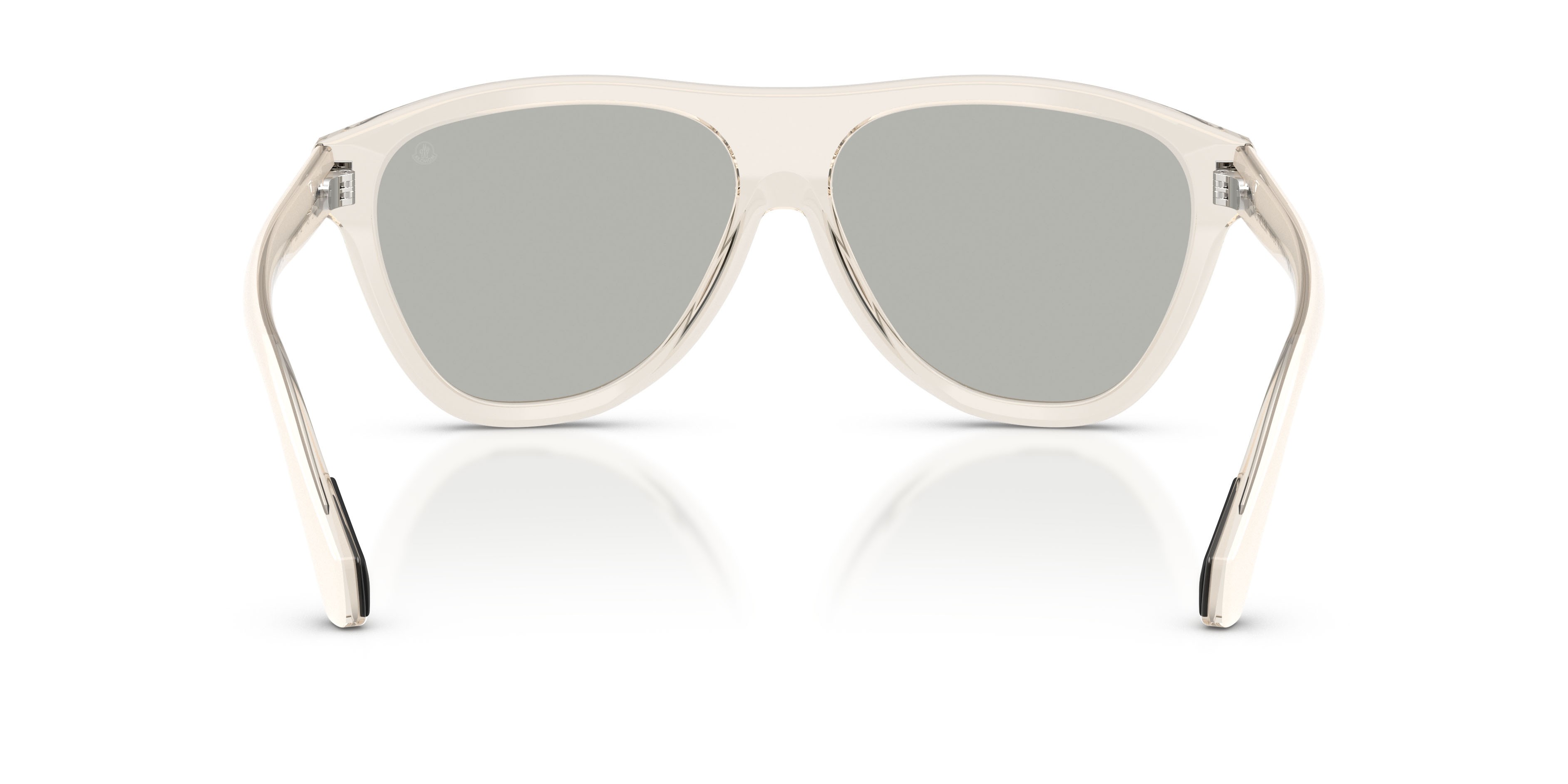 Sunglasses Moncler Incline ME 6025U (30037I) color burro trasparente shape aviator lenses argento a specchio