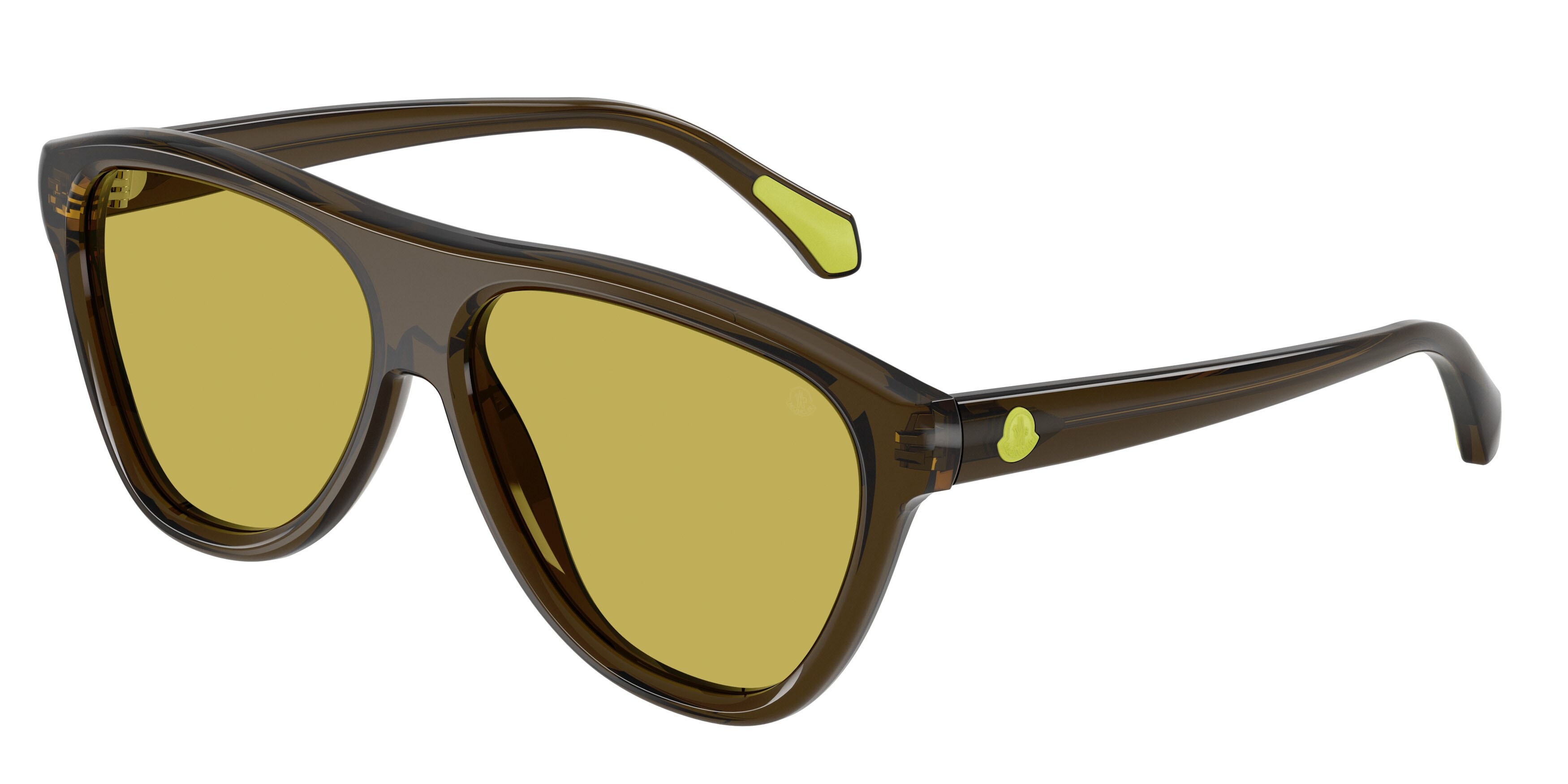 Occhiali da sole Moncler Incline ME 6025U (304382) colore verde scuro trasparente forma aviator lenti verde tinta unita