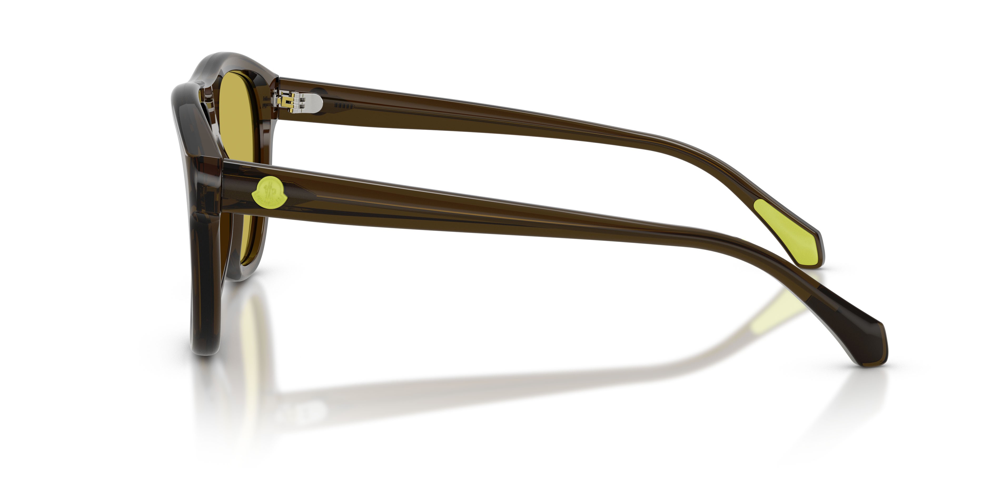 Occhiali da sole Moncler Incline ME 6025U (304382) colore verde scuro trasparente forma aviator lenti verde tinta unita