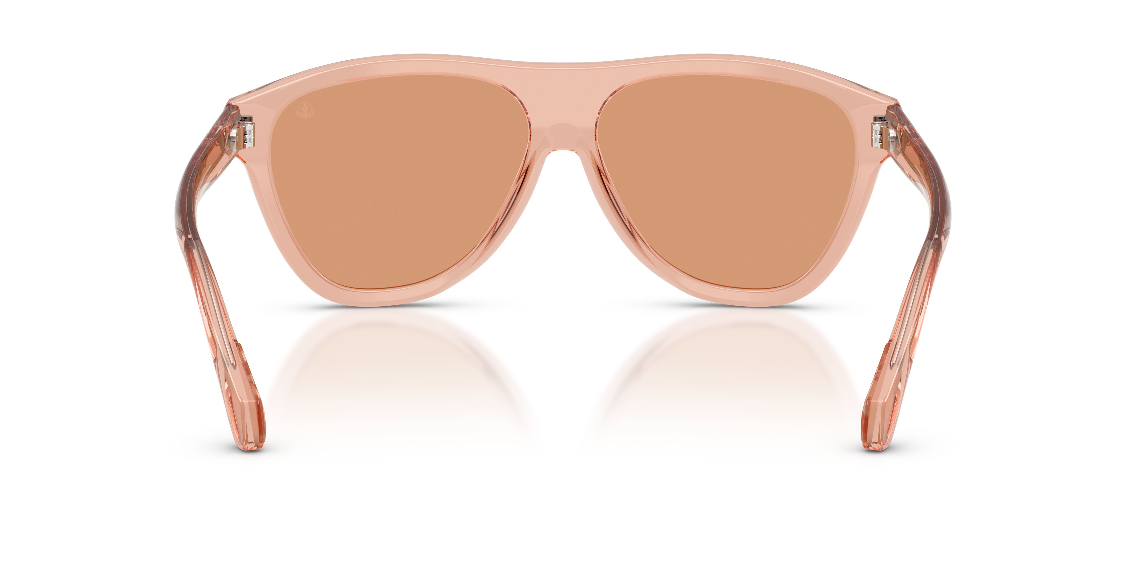 Occhiali da sole Moncler Incline ME 6025U (3045/7) colore rosa trasparente lucido forma aviator lenti rosa tinta unita