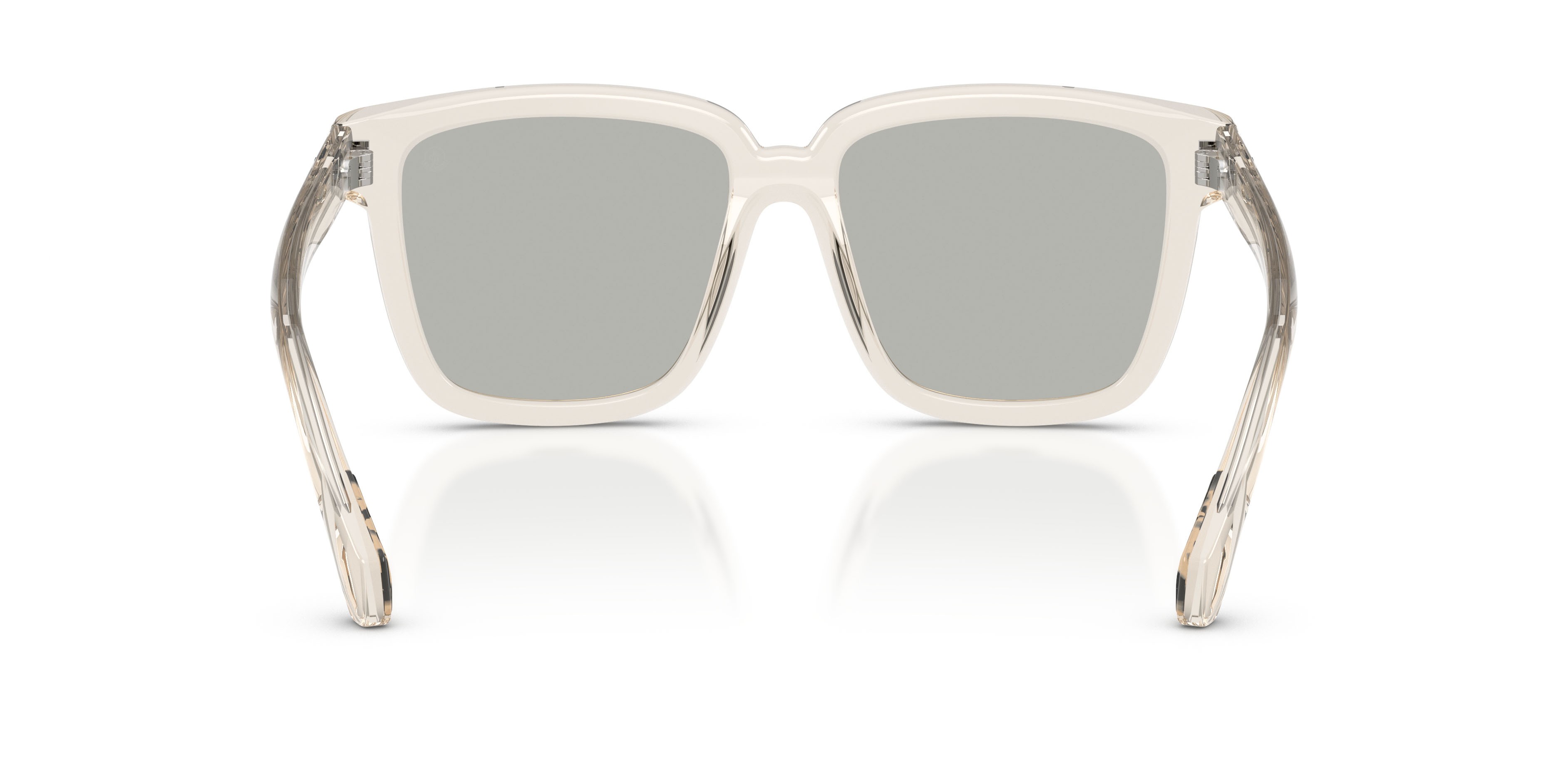 Occhiali da sole Moncler Clasico ME 6026 (30037I) colore burro trasparente forma quadrato lenti argento a specchio