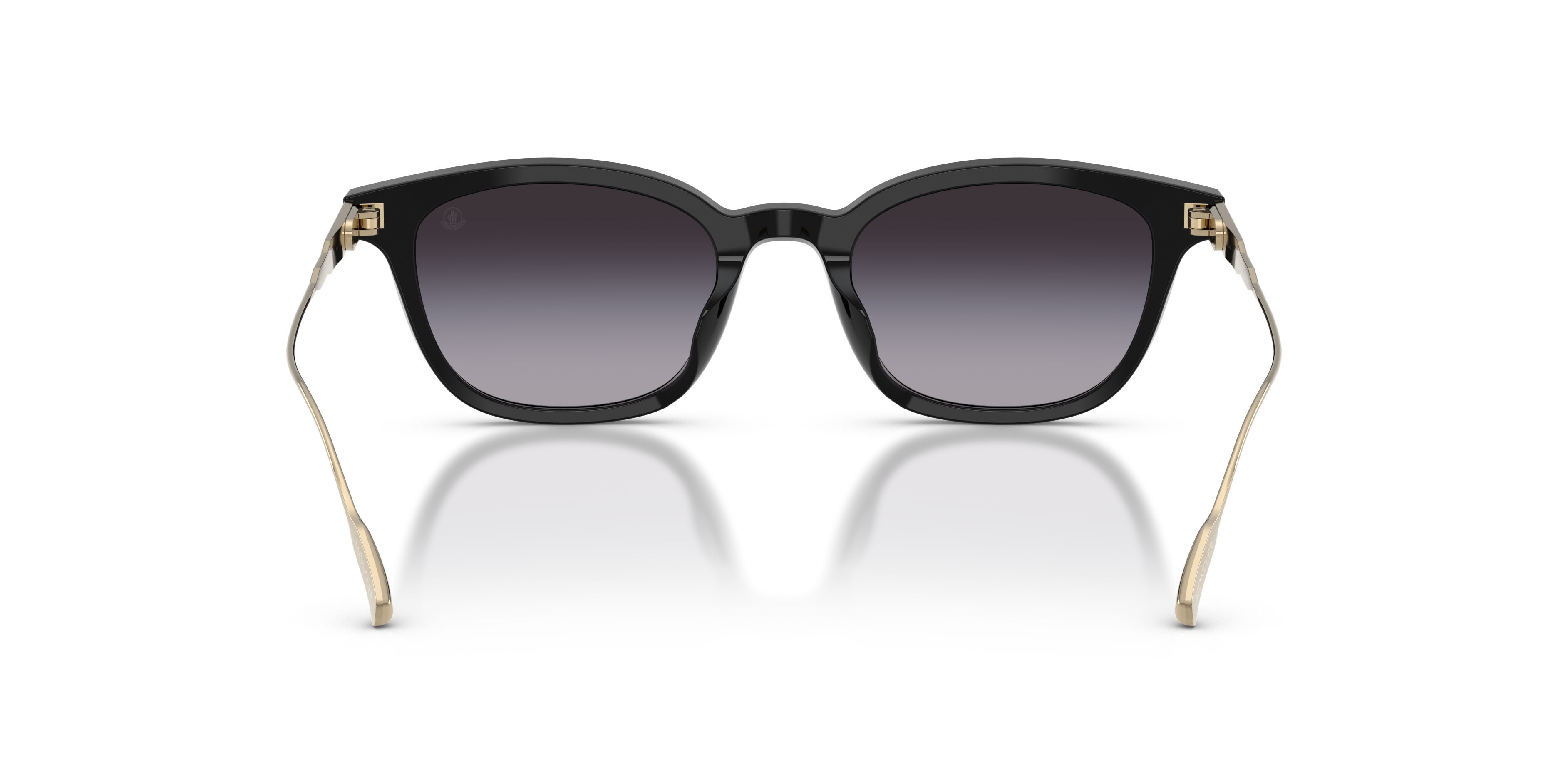 Occhiali da sole Moncler Lentis ME 6027D (30018G) colore nero lucido forma pantos lenti grigio sfumato