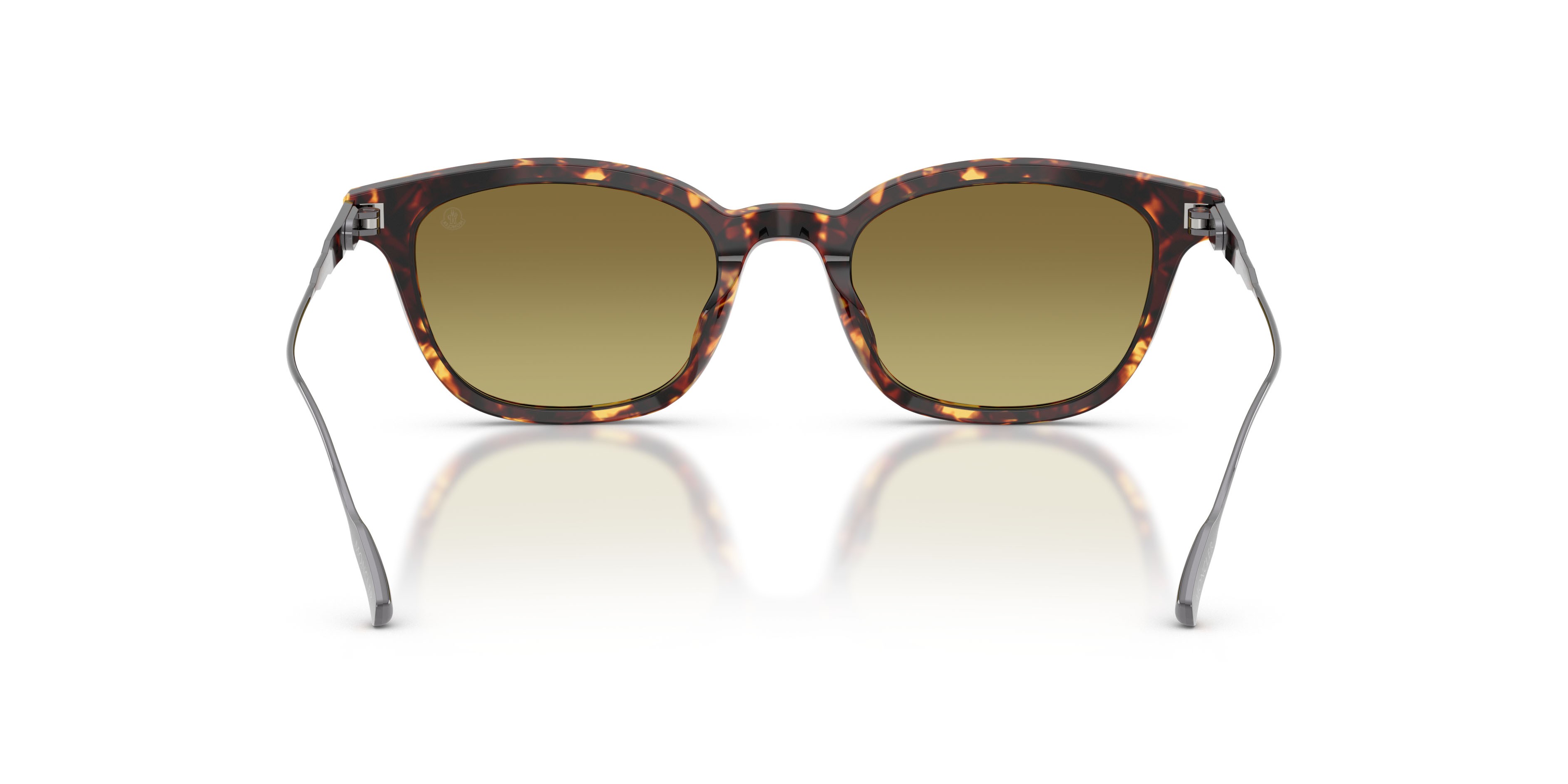 Occhiali da sole Moncler Lentis ME 6027D (30382A) colore marrone scuro tartarugato forma pantos lenti verde sfumato