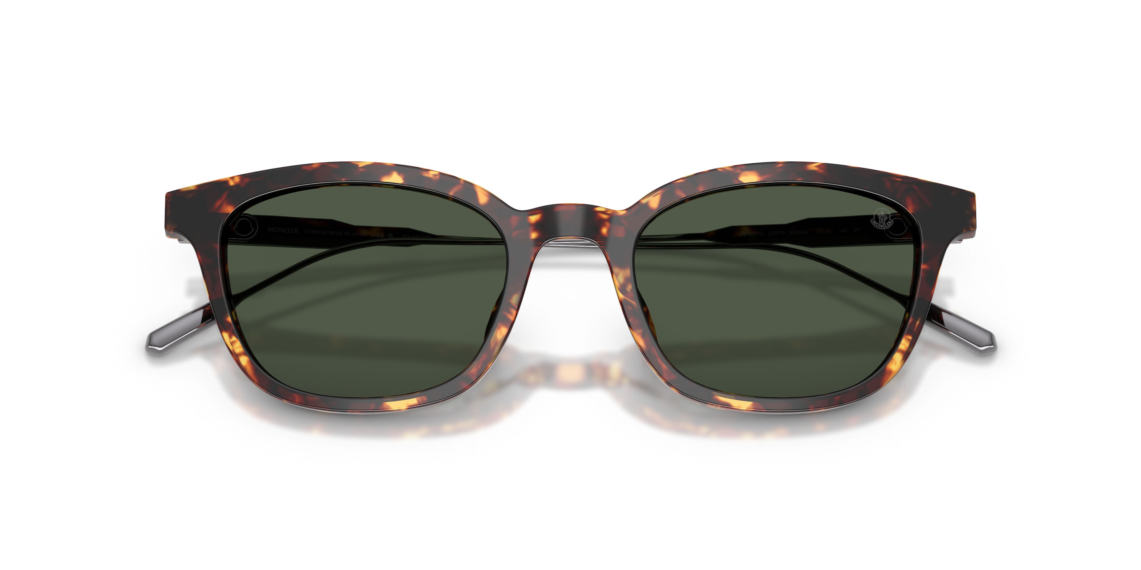 Occhiali da sole Moncler Lentis ME 6027D (30389A) colore marrone scuro tartarugato forma pantos lenti verde scuro