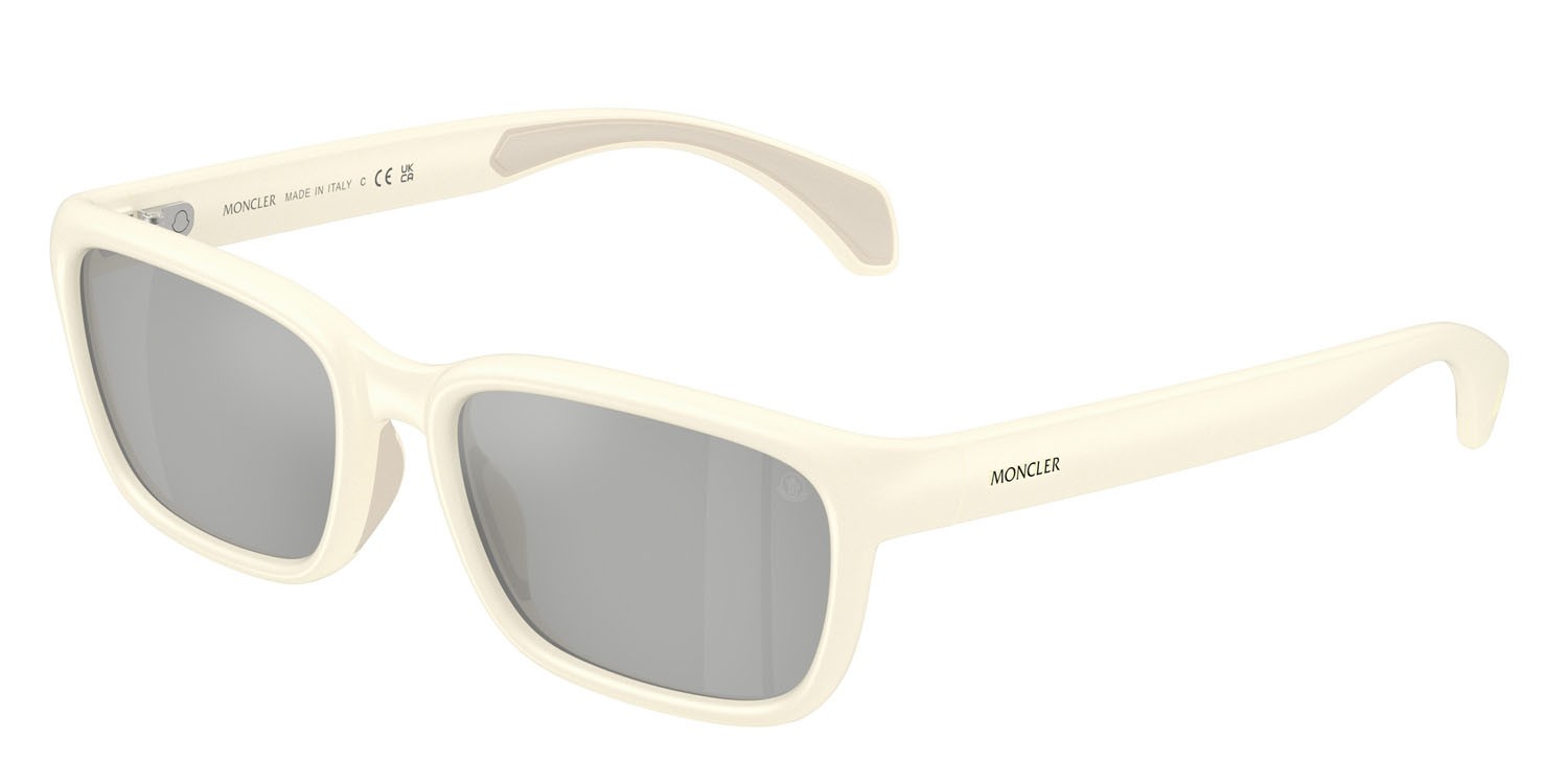 Sunglasses Moncler Slicka ME 8002 (50028V) color color burro opaco shape square lenses trasparente specchiato argento