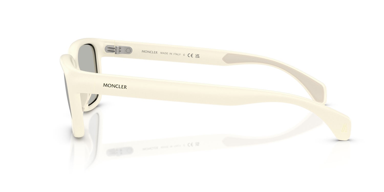 Sunglasses Moncler Slicka ME 8002 (50028V) color color burro opaco shape square lenses trasparente specchiato argento