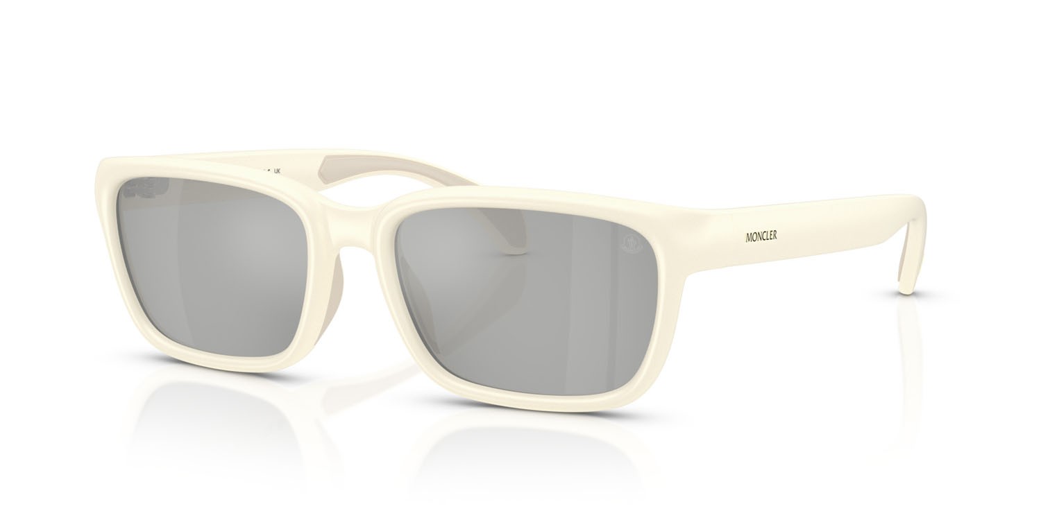 Sunglasses Moncler Slicka ME 8002 (50028V) color color burro opaco shape square lenses trasparente specchiato argento