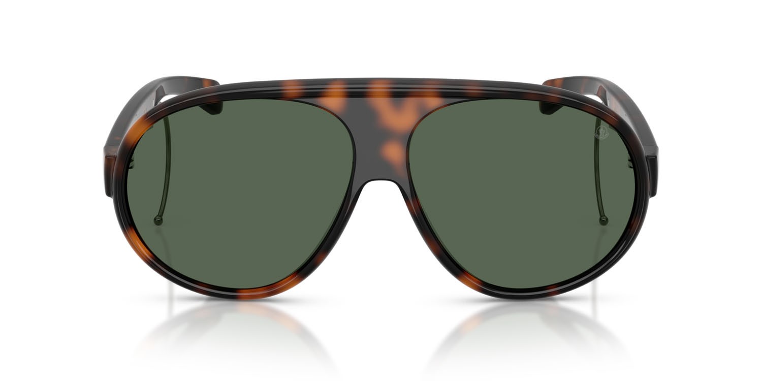 Occhiali da sole Moncler Vantaj ME 8007U (502171) colore havana lucido forma aviator lenti verde scuro tinta unita