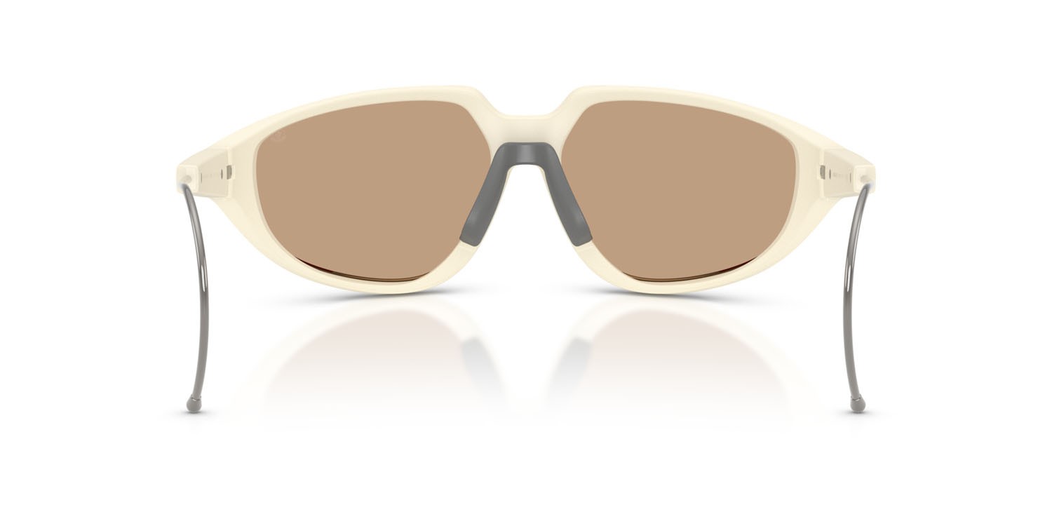 Occhiali da sole Moncler Laszer ME 8008 (500263) colore color burro opaco forma irregolare lenti marrone chiaro tinta unita