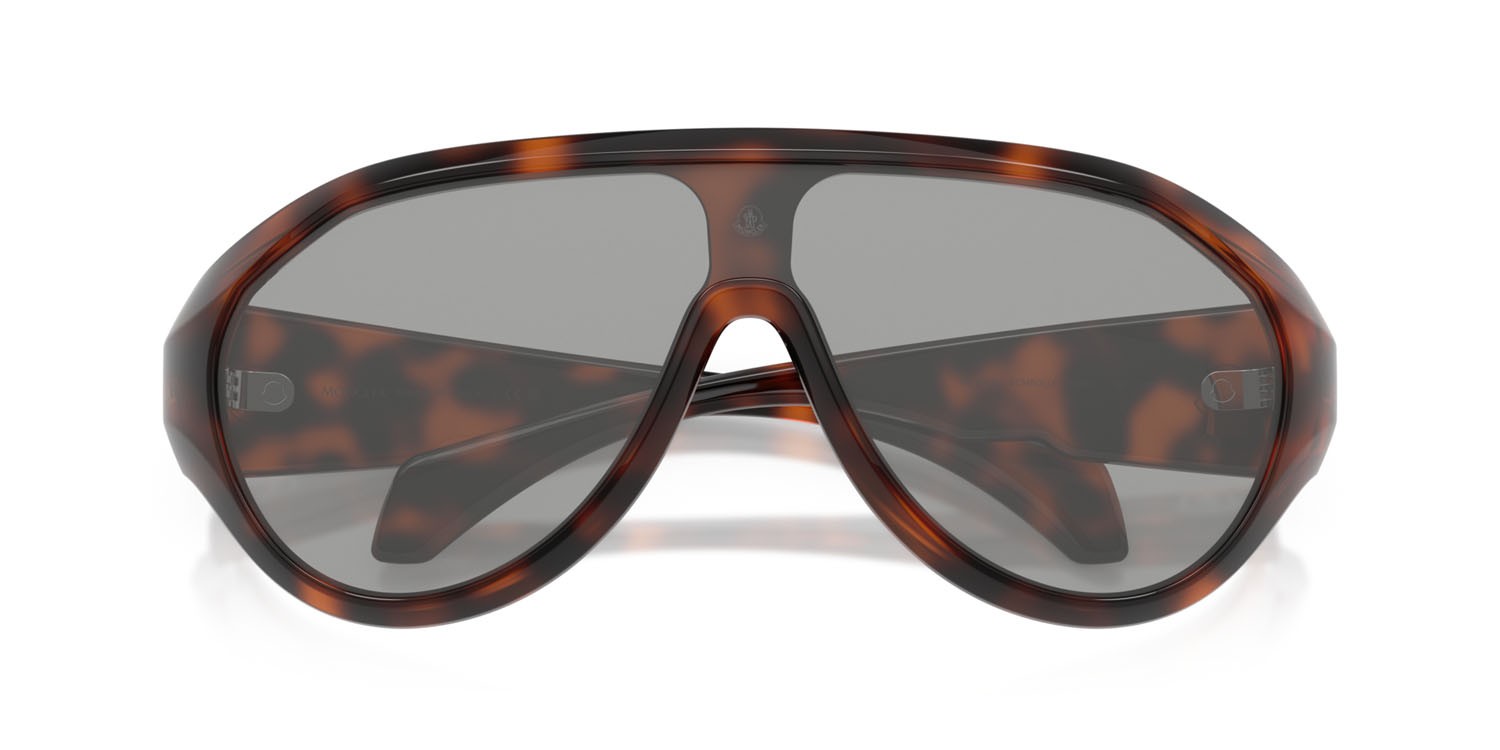 Sunglasses Moncler Bombolle ME 8009U (5026/1) color havana lucido shape oval lenses grigio chiaro tinta unita