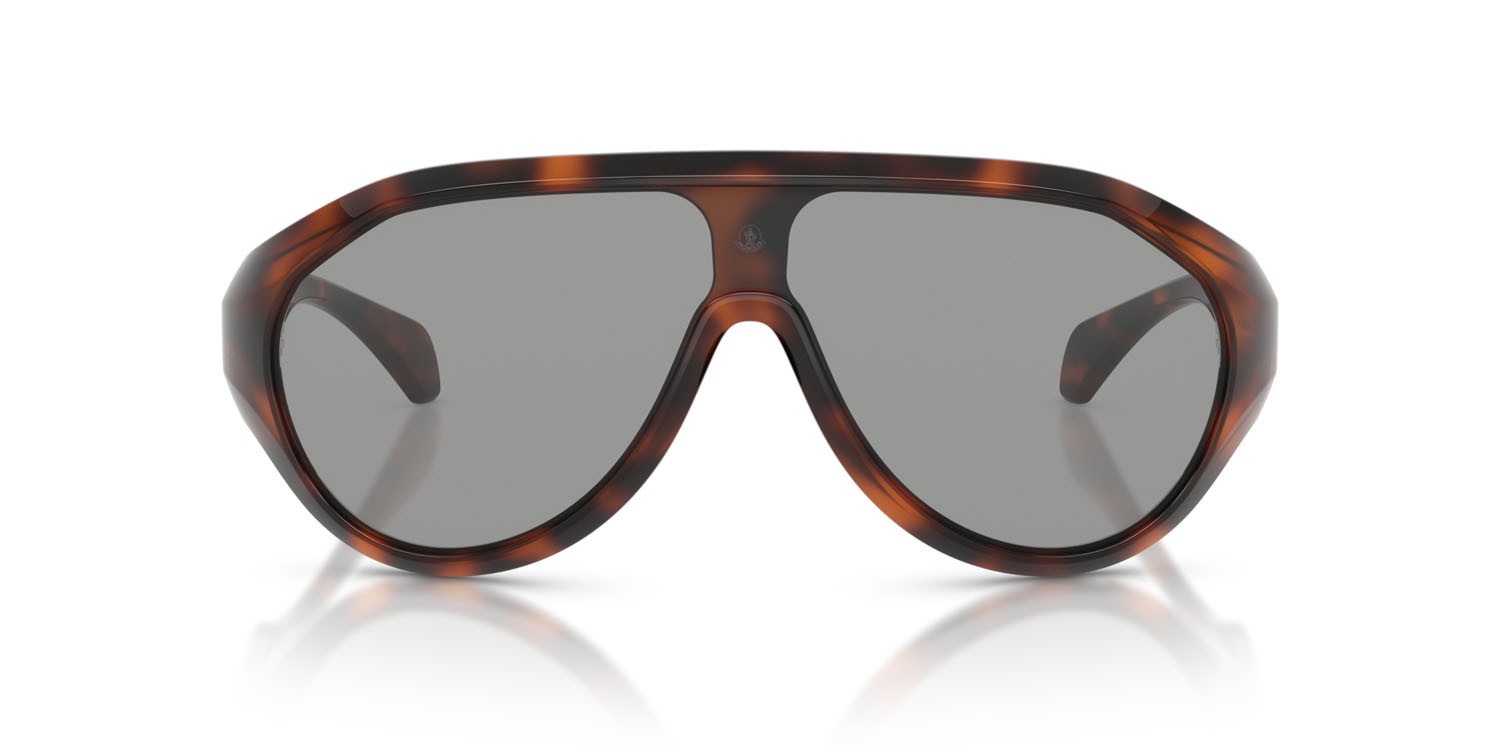 Sunglasses Moncler Bombolle ME 8009U (5026/1) color havana lucido shape oval lenses grigio chiaro tinta unita