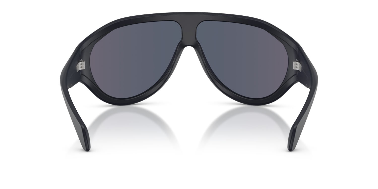 Occhiali da sole Moncler Bombolle ME 8009U (50306J) colore blu scuro opaco forma ovale lenti blu specchiato bianco