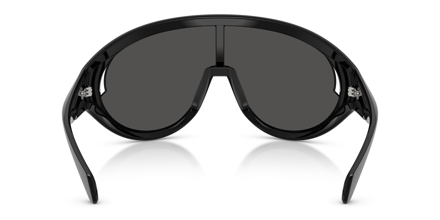 Sunglasses Moncler Contrast ME 8010 (500187) color nero lucido shape oval lenses grigio scuro tinta unita
