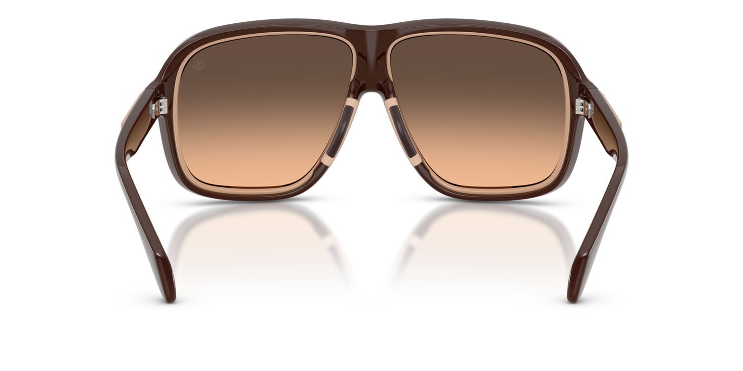 Sunglasses Moncler Twotone ME 8011U (5022G9) color marrone lucido shape square lenses marrone sfumato