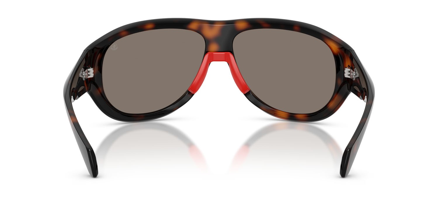Sunglasses Moncler Bleacher ME 8013 (50216G) color havana scuro lucido shape oval lenses argento a specchio
