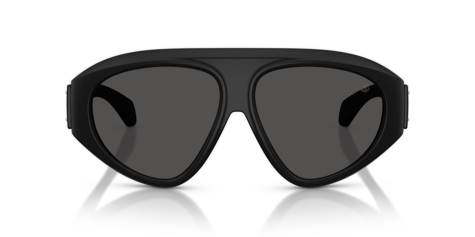 Occhiali da sole Moncler Zyra ME 8014U (500687) colore nero opaco forma aviator lenti grigio scuro tinta unita