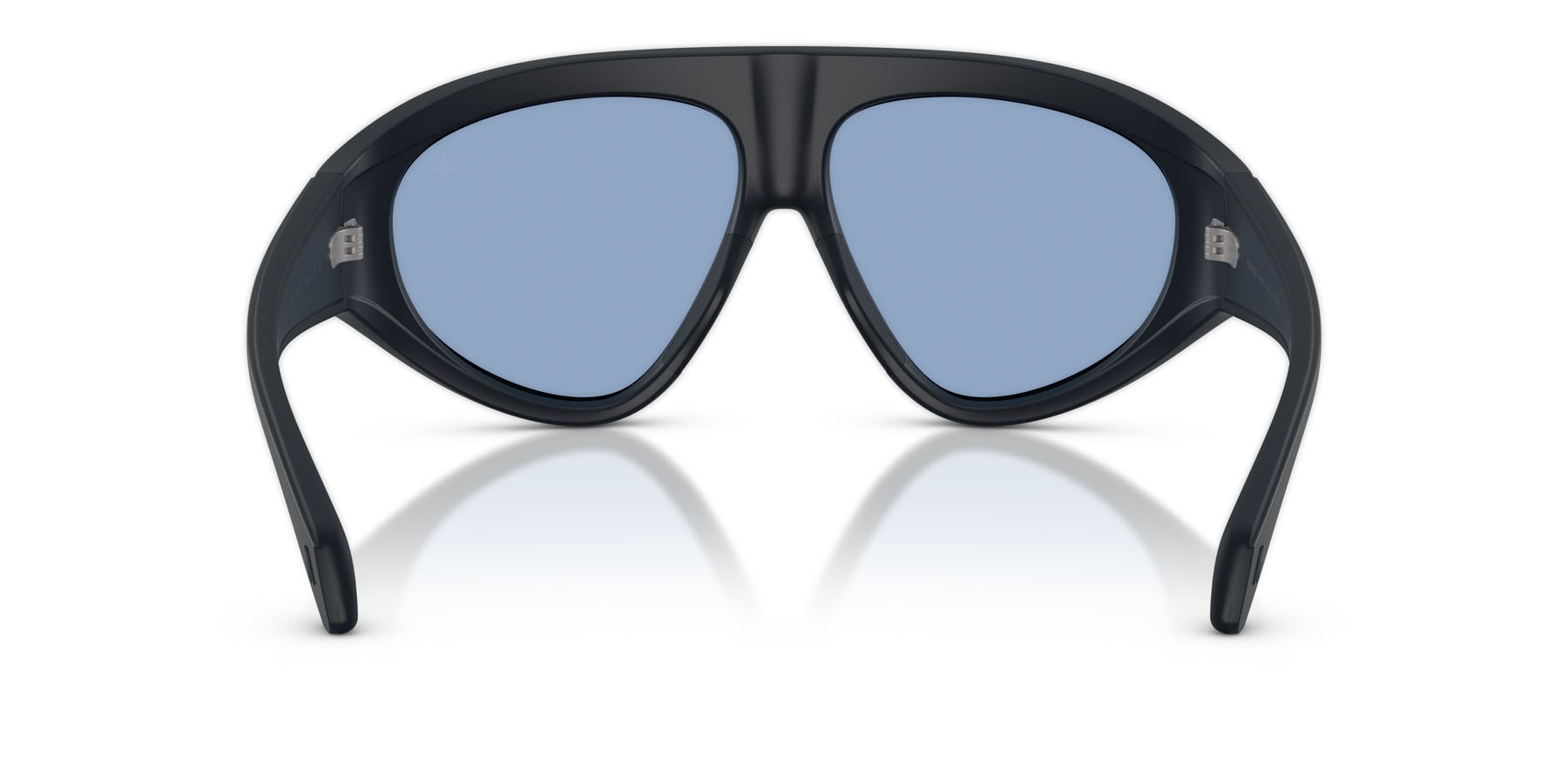 Occhiali da sole Moncler Zyra ME 8014U (503072) colore blu scuro opaco forma aviator lenti celeste tinta unita