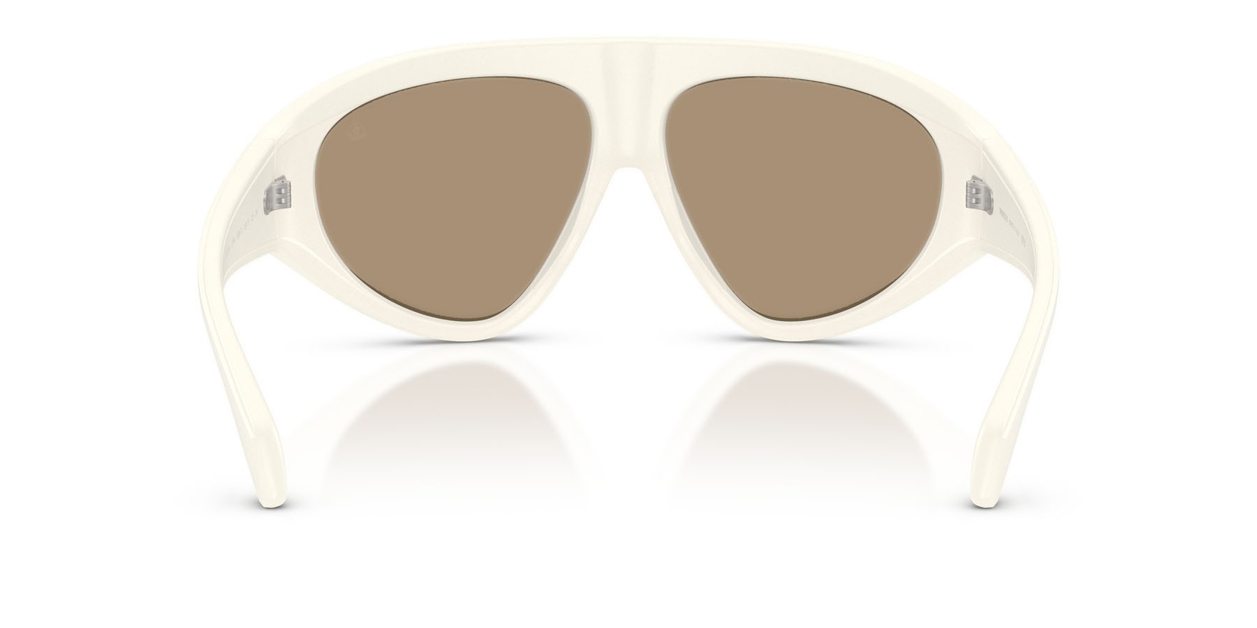 Occhiali da sole Moncler Zyra ME 8014U (50367J) colore vaniglia opaco forma aviator lenti marrone specchiato oro