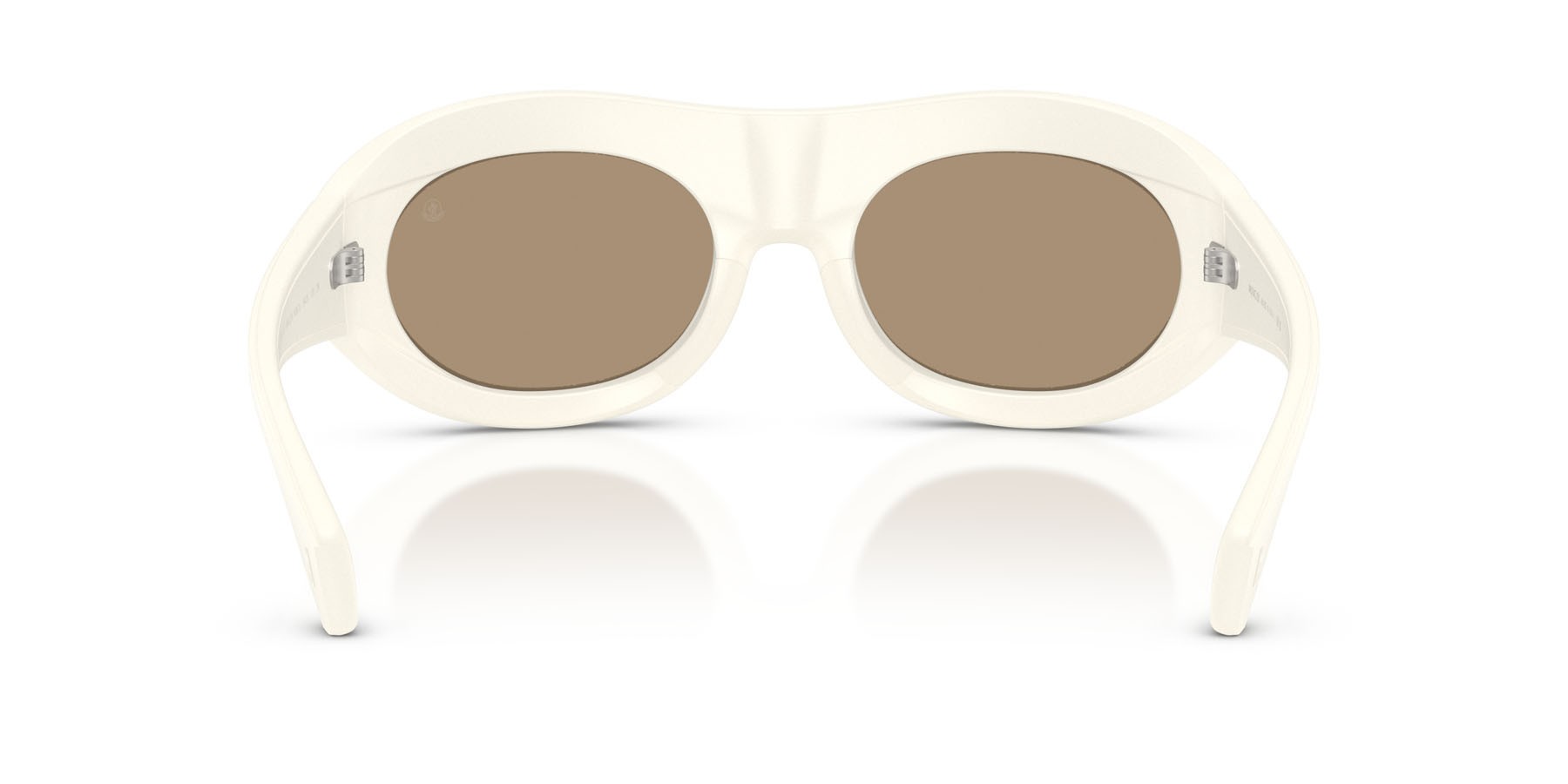 Sunglasses Moncler Ramillon ME 8015U (50367J) color vaniglia opaco shape oval lenses marrone specchiato oro