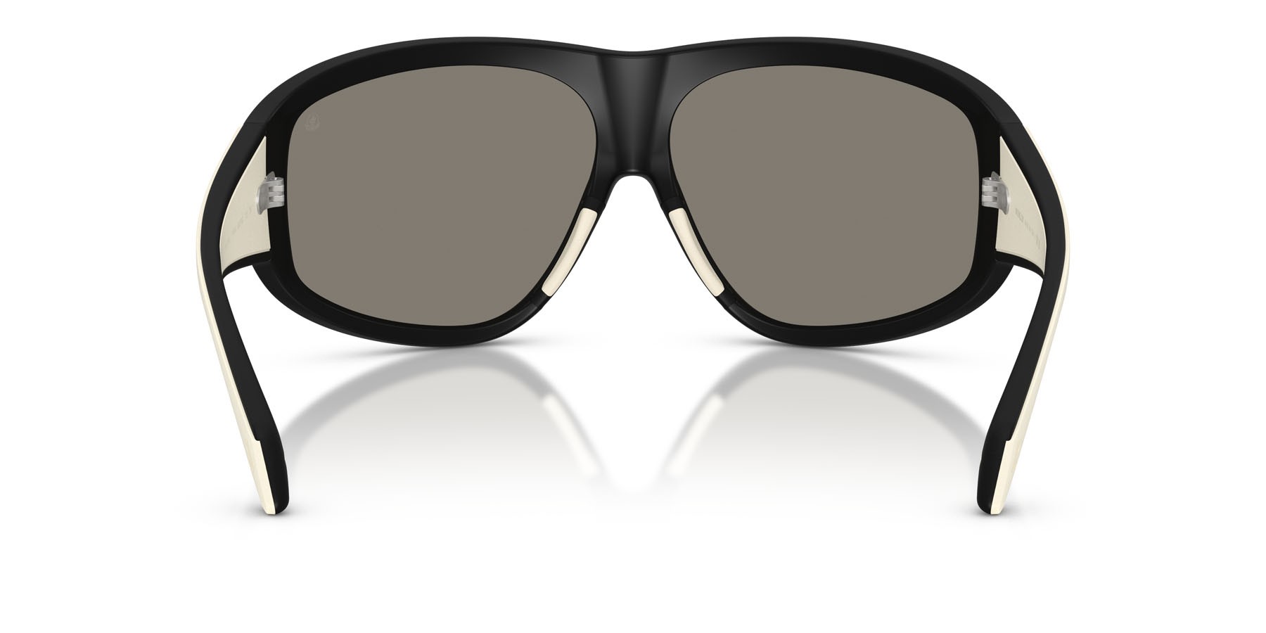 Occhiali da sole Moncler Thyra ME 8016U (50026G) colore nero opaco forma ovale lenti argento a specchio