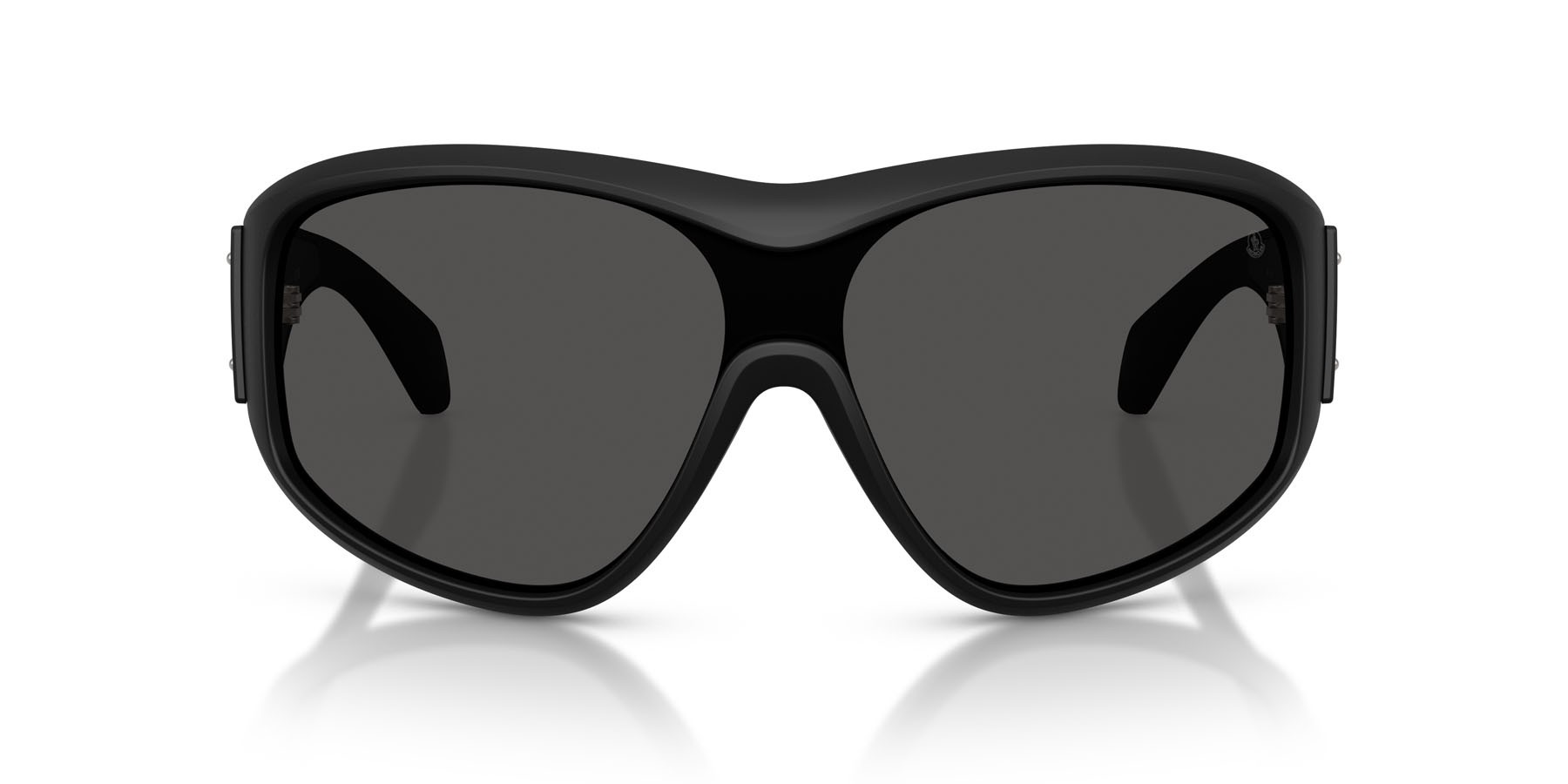 Occhiali da sole Moncler Thyra ME 8016U (500687) colore nero opaco forma ovale lenti grigio scuro tinta unita
