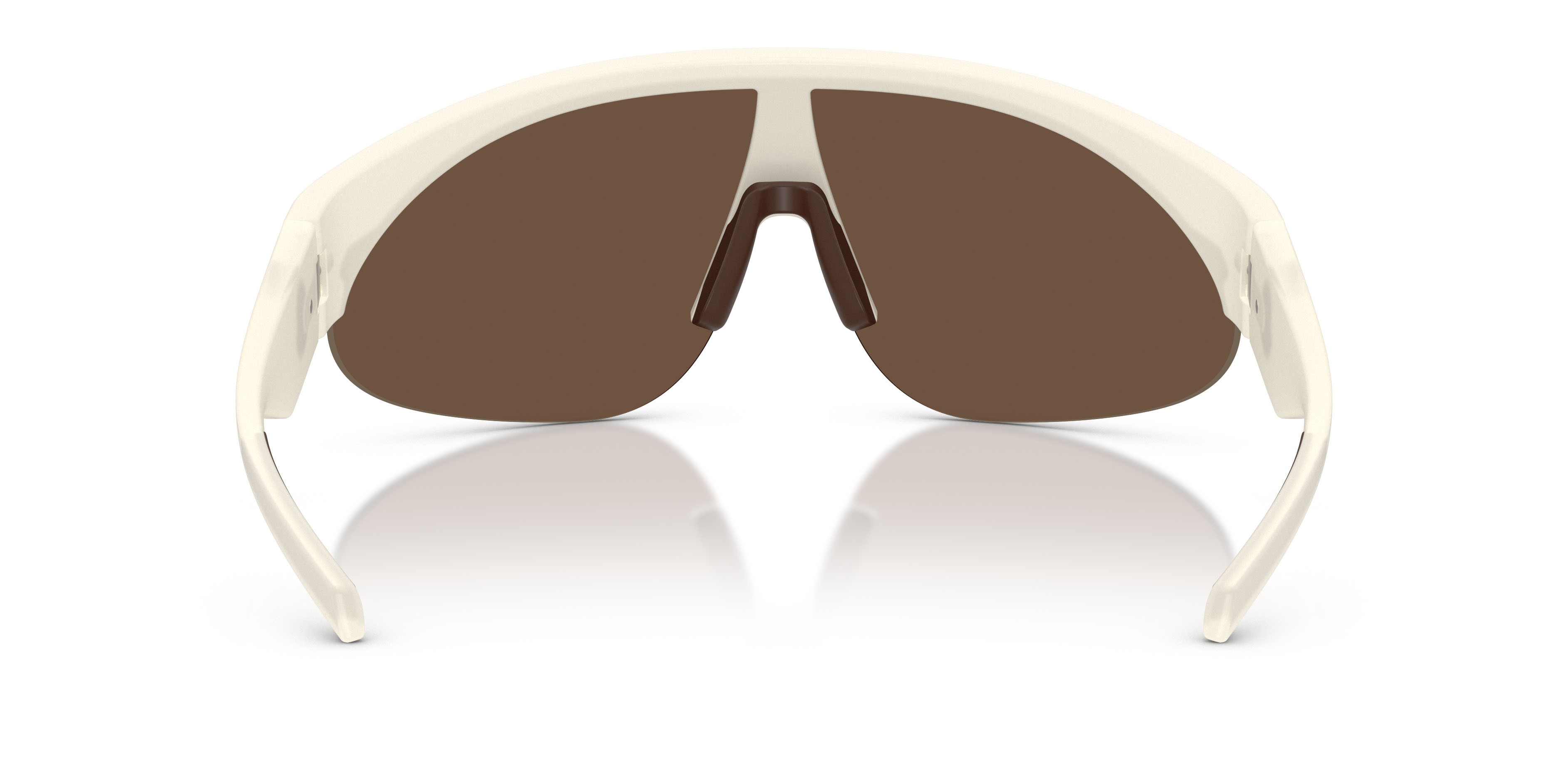 Occhiali da sole Moncler Myrr ME 8019U (5040F9) colore bianco opalino forma ovale lenti bronzo a specchio