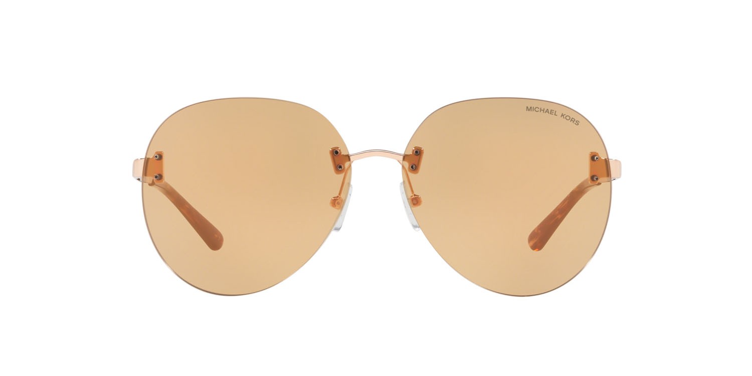 Sonnenbrillen Michael Kors Sydney MK 1037 (1108R1) farbe oro rose form aviator gläser rose gold flash