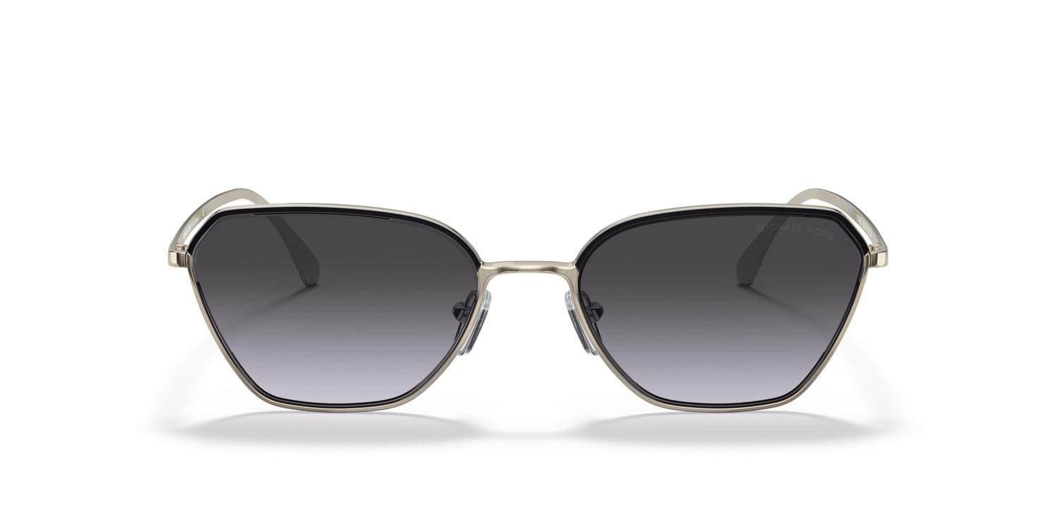 Sonnenbrillen Michael Kors Delphi MK 1081 (10148G) farbe oro chiaro form unregelmäßig gläser grigio scuro sfumato