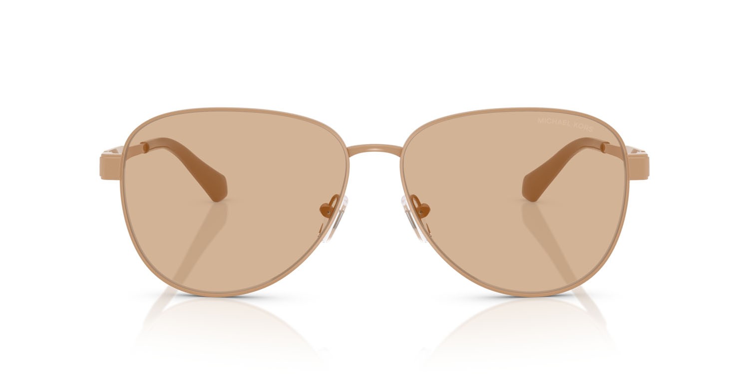 Occhiali da sole Michael Kors Biarritz MK 1160 (190073) colore cammello forma aviator lenti cammello tinta unita