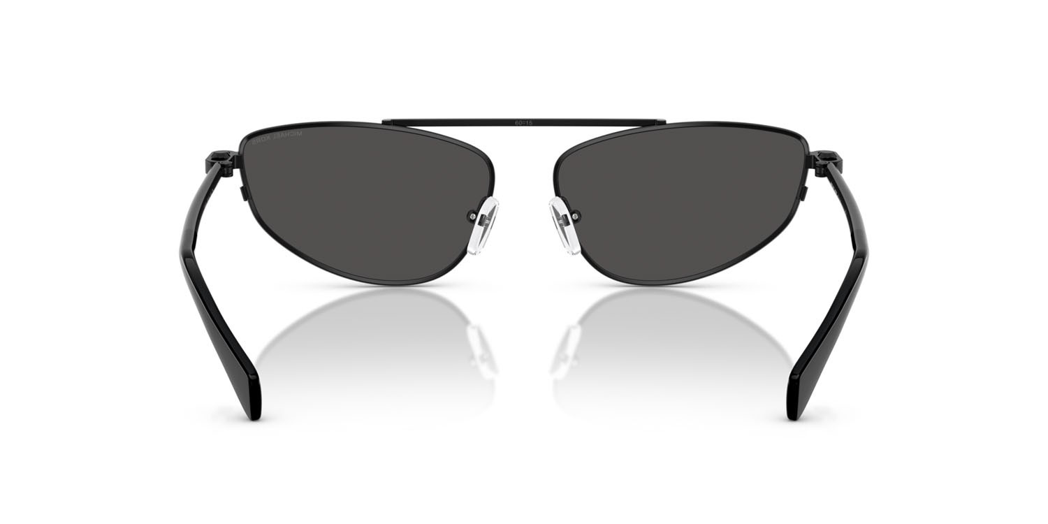 Occhiali da sole Michael Kors Buenos Aires MK 1164 (100587) colore nero lucido forma irregolare lenti grigio scuro tinta unita