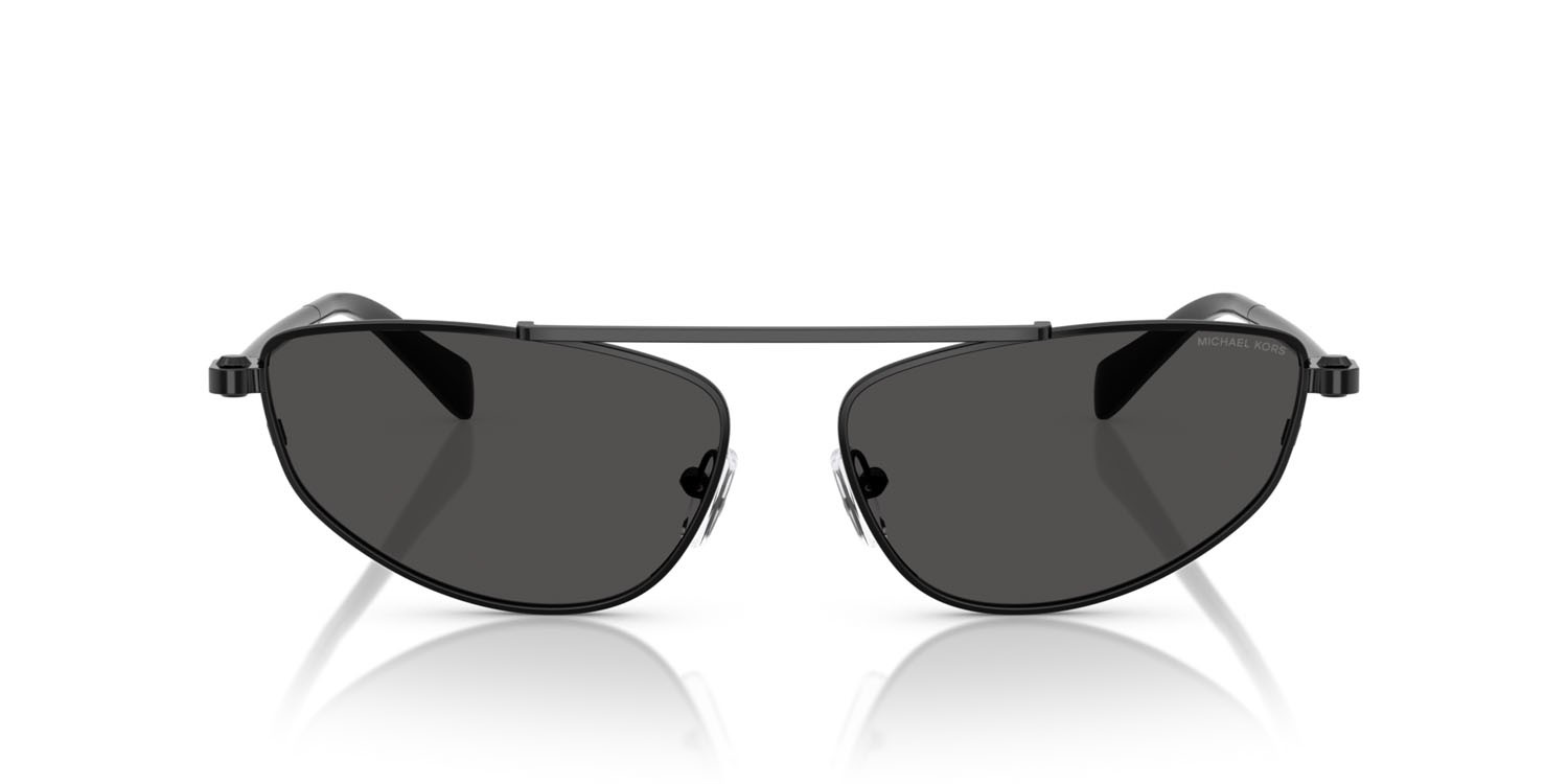Occhiali da sole Michael Kors Buenos Aires MK 1164 (100587) colore nero lucido forma irregolare lenti grigio scuro tinta unita