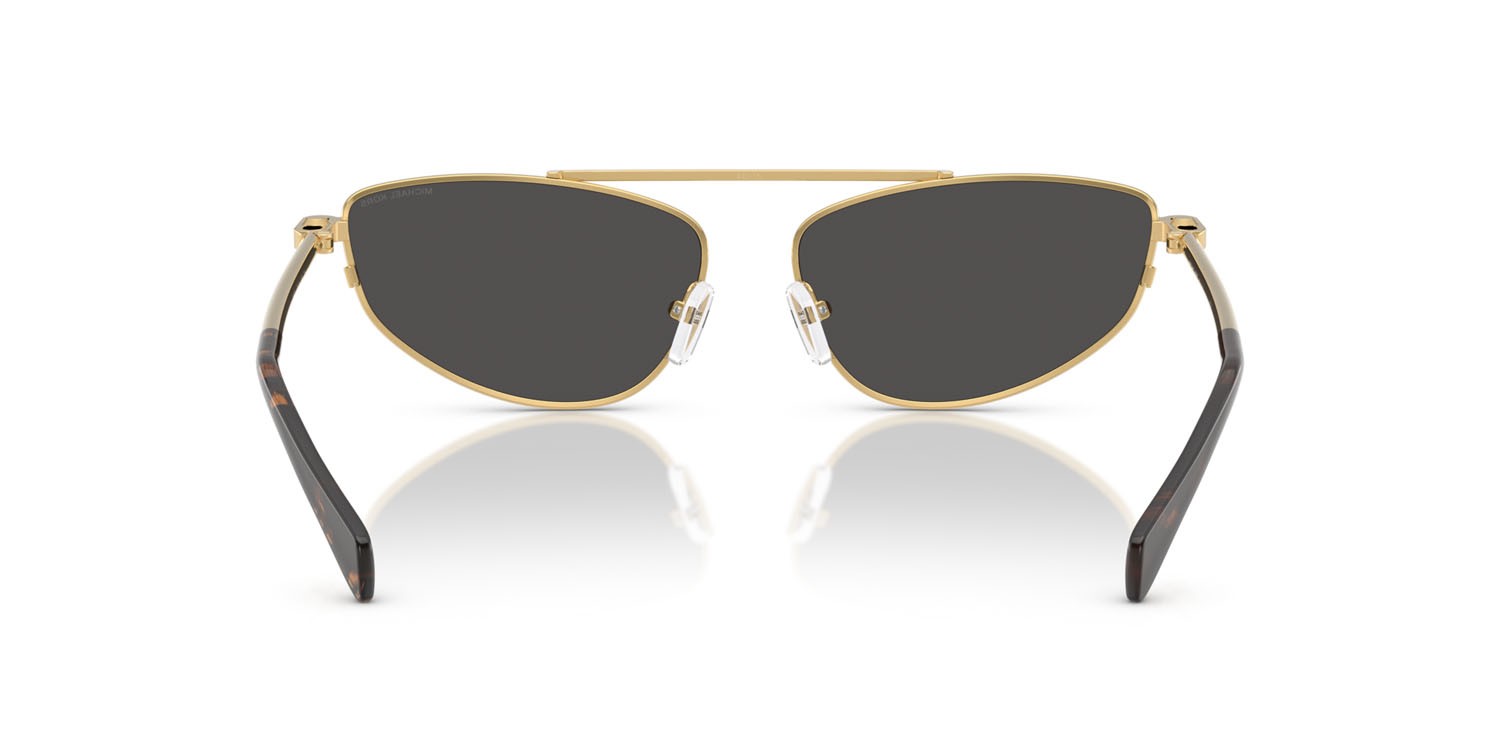Occhiali da sole Michael Kors Buenos Aires MK 1164 (189687) colore oro giallo lucido forma irregolare lenti grigio scuro tinta unita