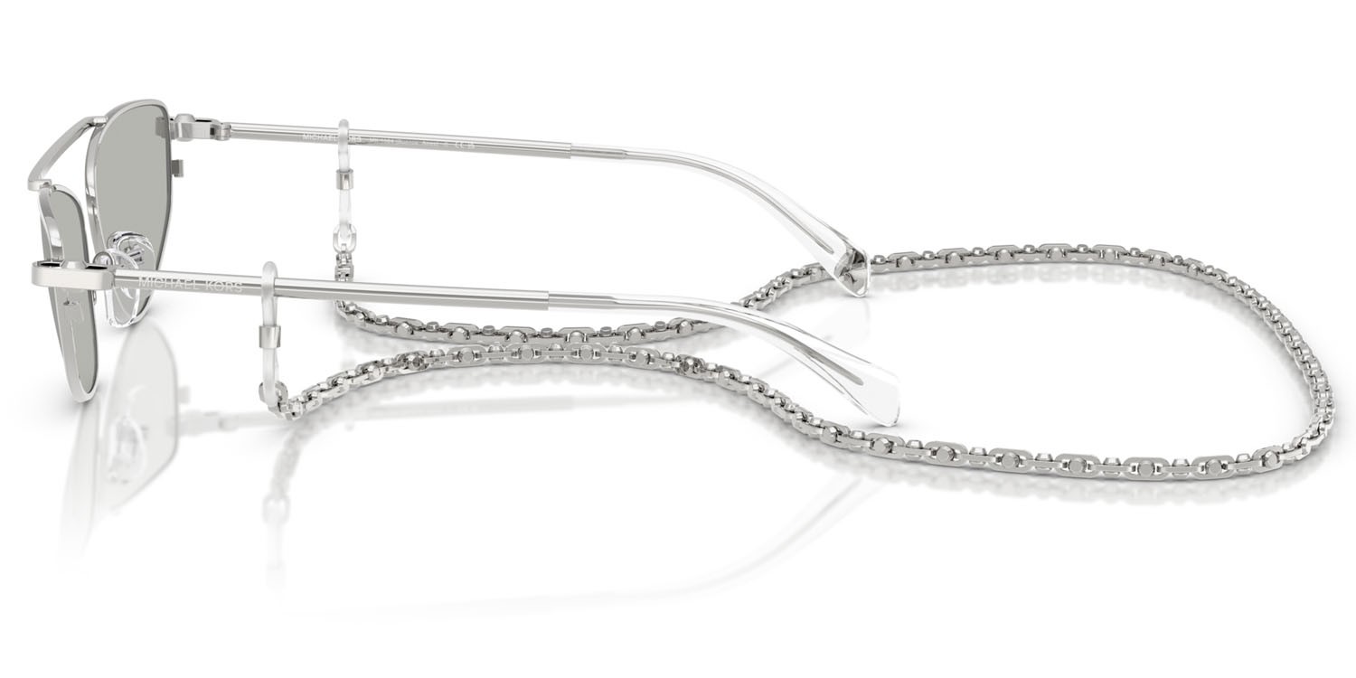 Sunglasses Michael Kors Buenos Aires MK 1164 (19038V) color argento lucido shape irregular lenses argento specchiato