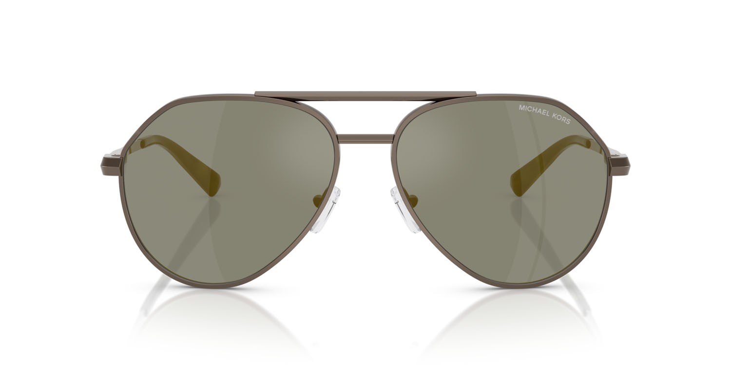 Occhiali da sole Michael Kors Brentwood MK 1168 (10014T) colore husk opaco forma aviator lenti olive mirror