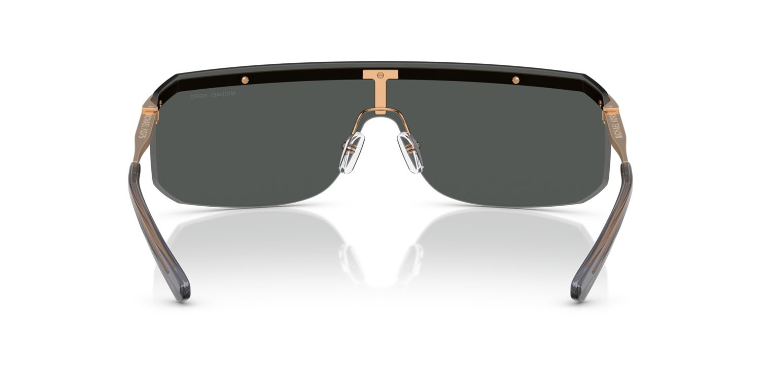 Occhiali da sole Michael Kors Palisades MK 1169 (189987) colore beige gold forma irregolare lenti grigio scuro tinta unita