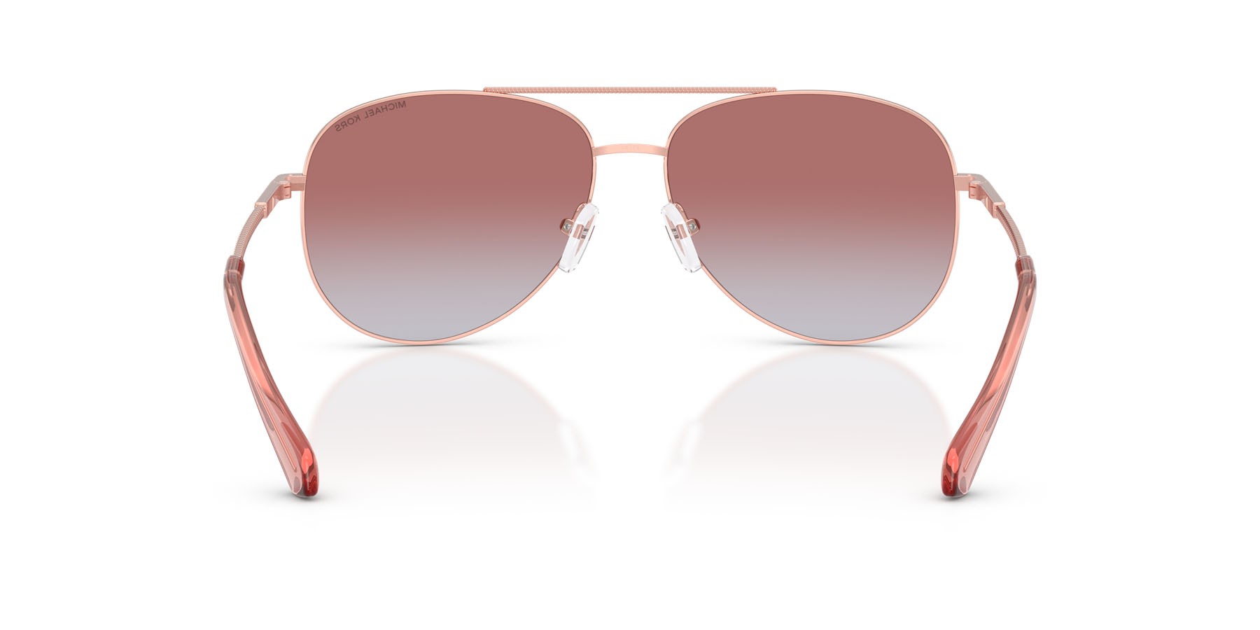 Occhiali da sole Michael Kors Perledo MK 1172 (11086F) colore oro rose forma aviator lenti rosa sfumato rosa a specchio