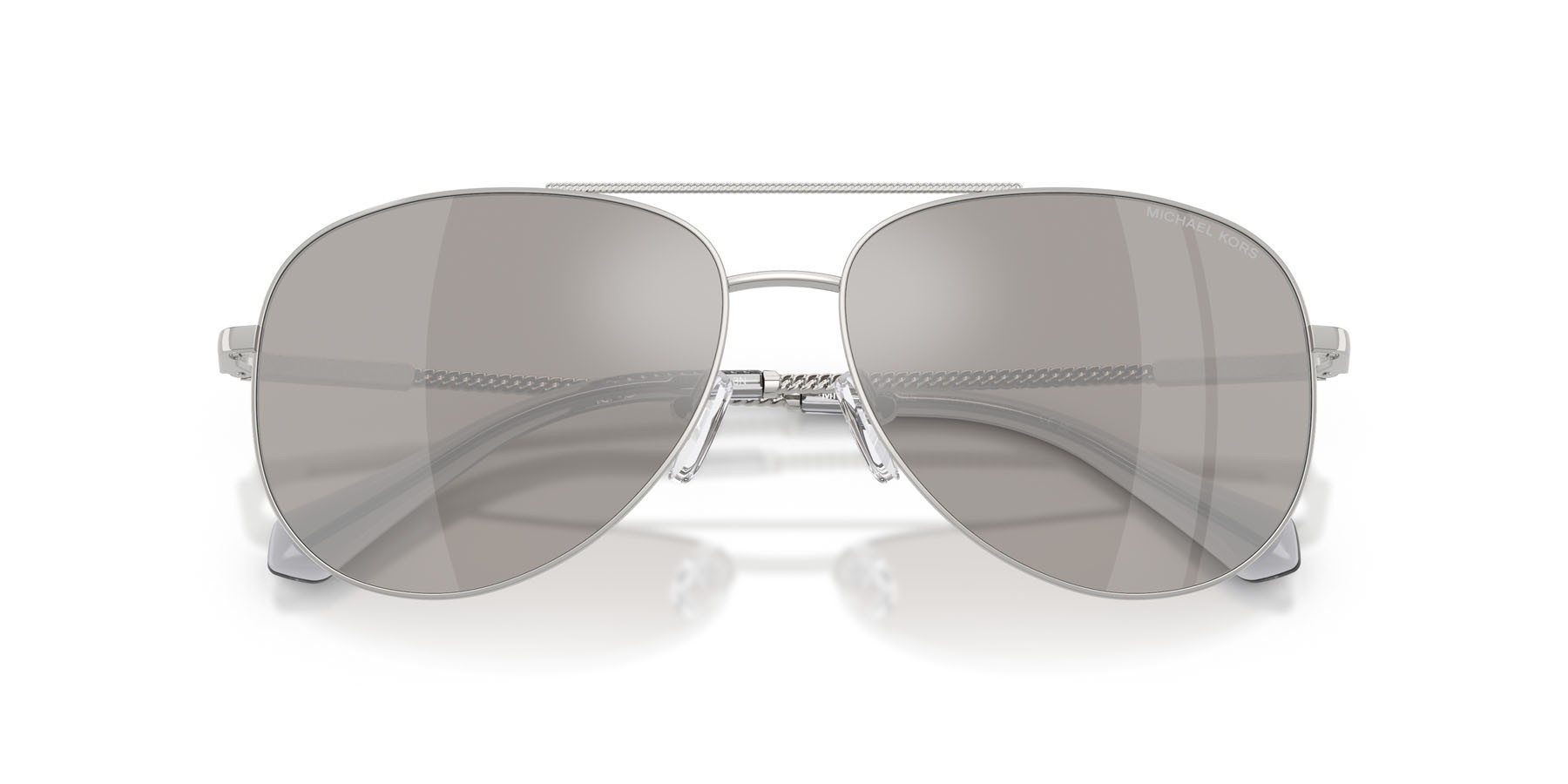 Occhiali da sole Michael Kors Perledo MK 1172 (18936G) colore argento forma aviator lenti argento specchiato