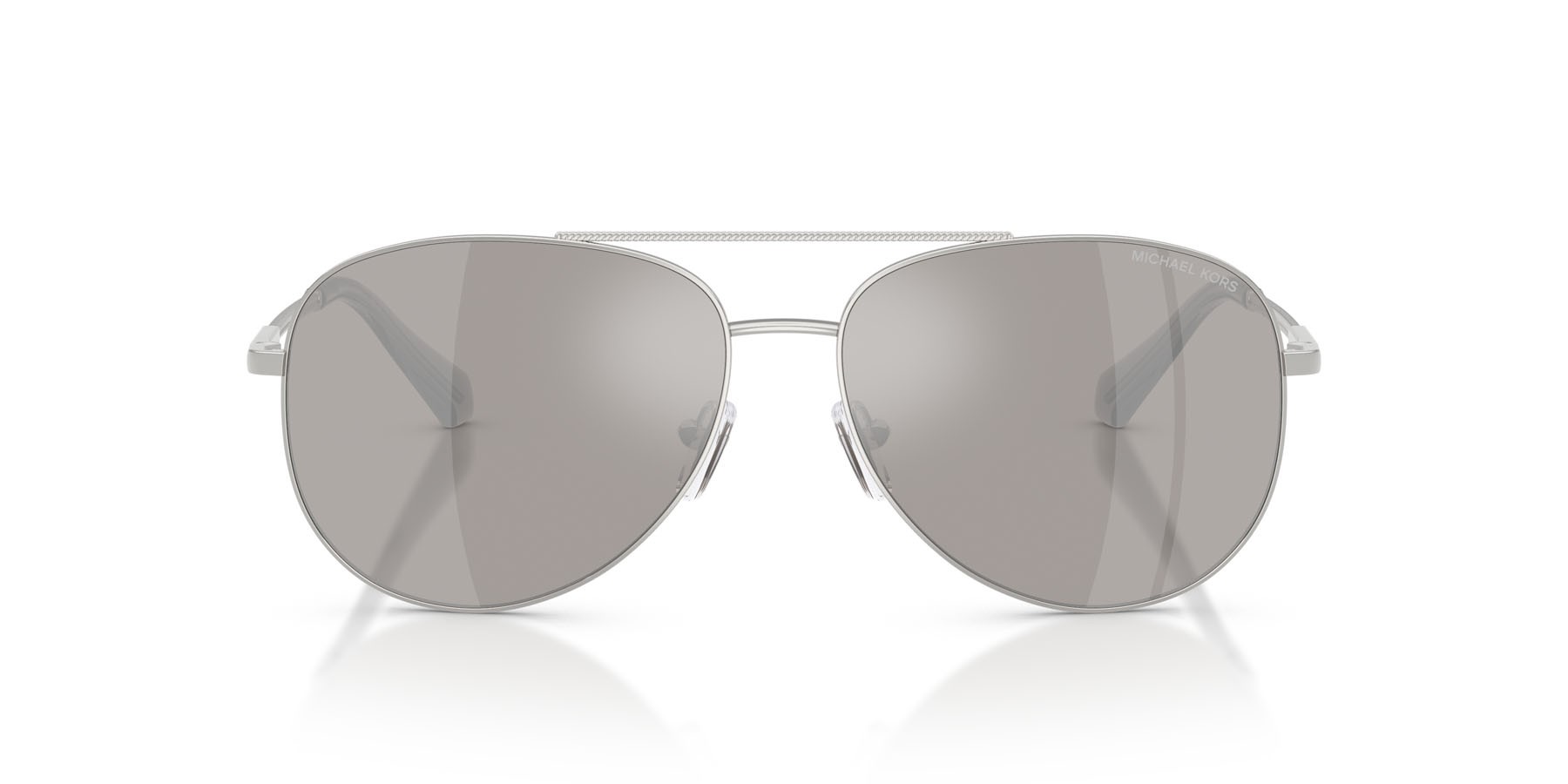 Occhiali da sole Michael Kors Perledo MK 1172 (18936G) colore argento forma aviator lenti argento specchiato