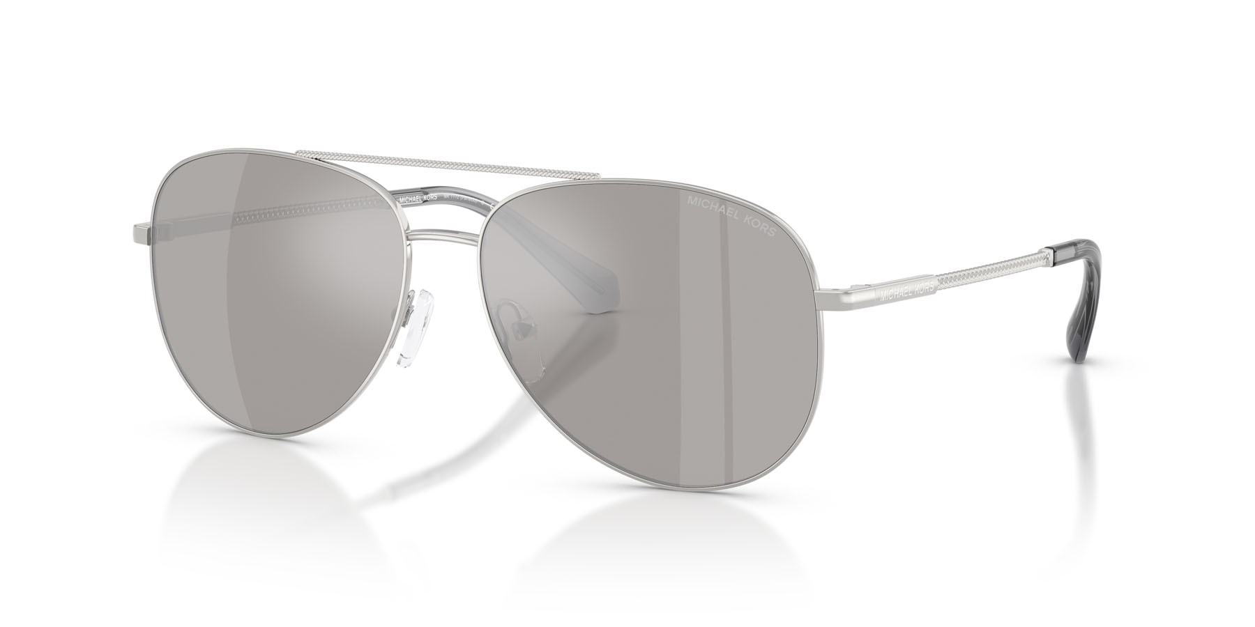 Occhiali da sole Michael Kors Perledo MK 1172 (18936G) colore argento forma aviator lenti argento specchiato