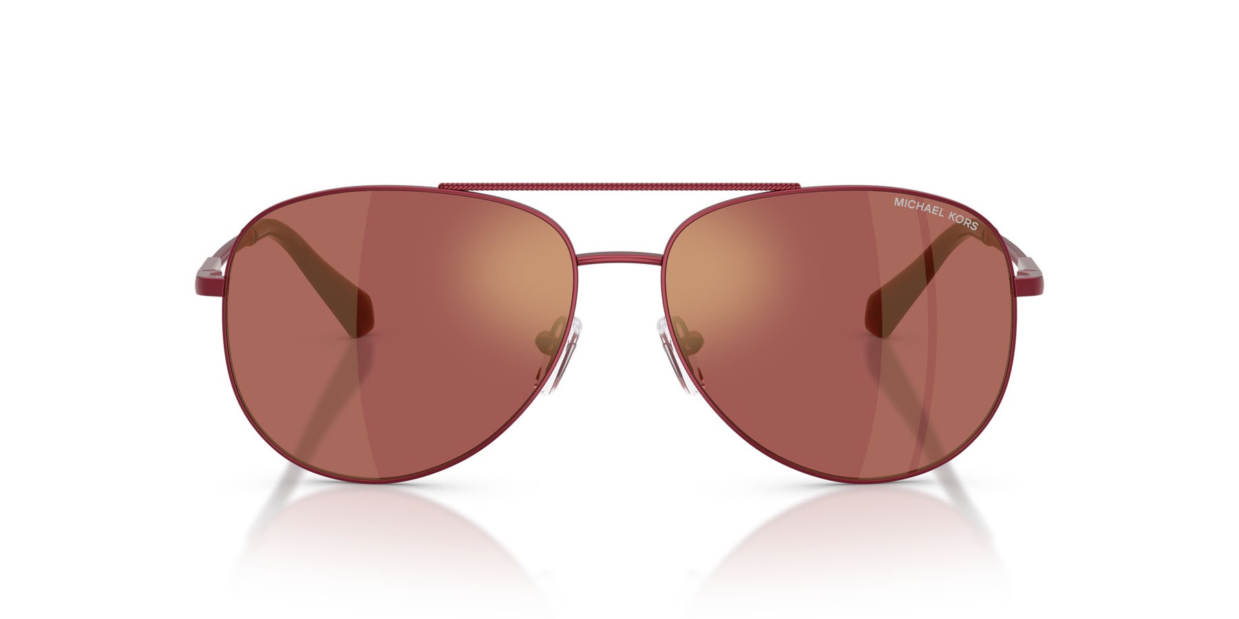 Occhiali da sole Michael Kors Perledo MK 1172 (1904E4) colore bordeaux forma aviator lenti vinaccia