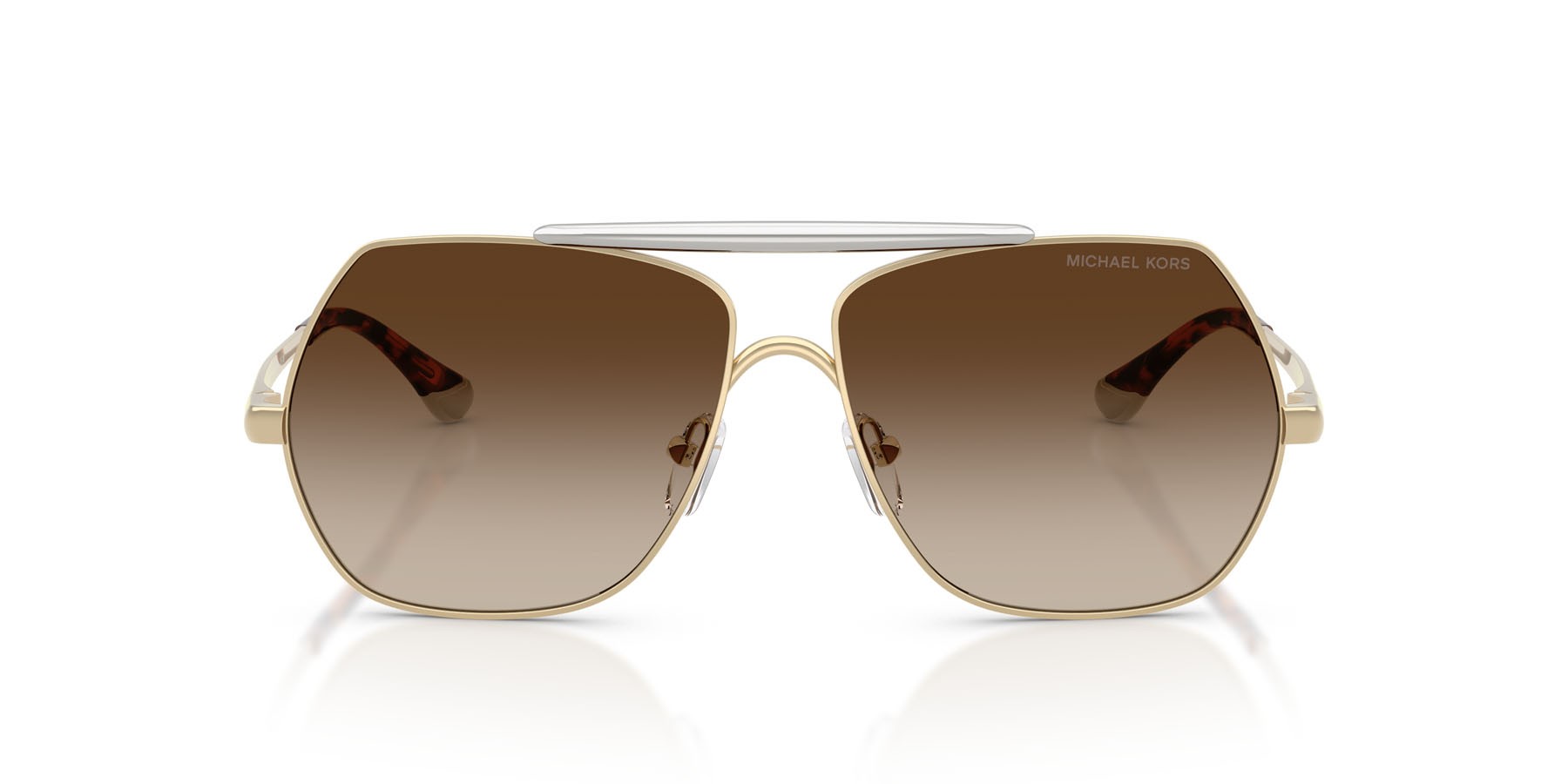 Occhiali da sole Michael Kors Denver MK 1173 (101413) colore oro chiaro forma aviator lenti grigio fumo sfumato