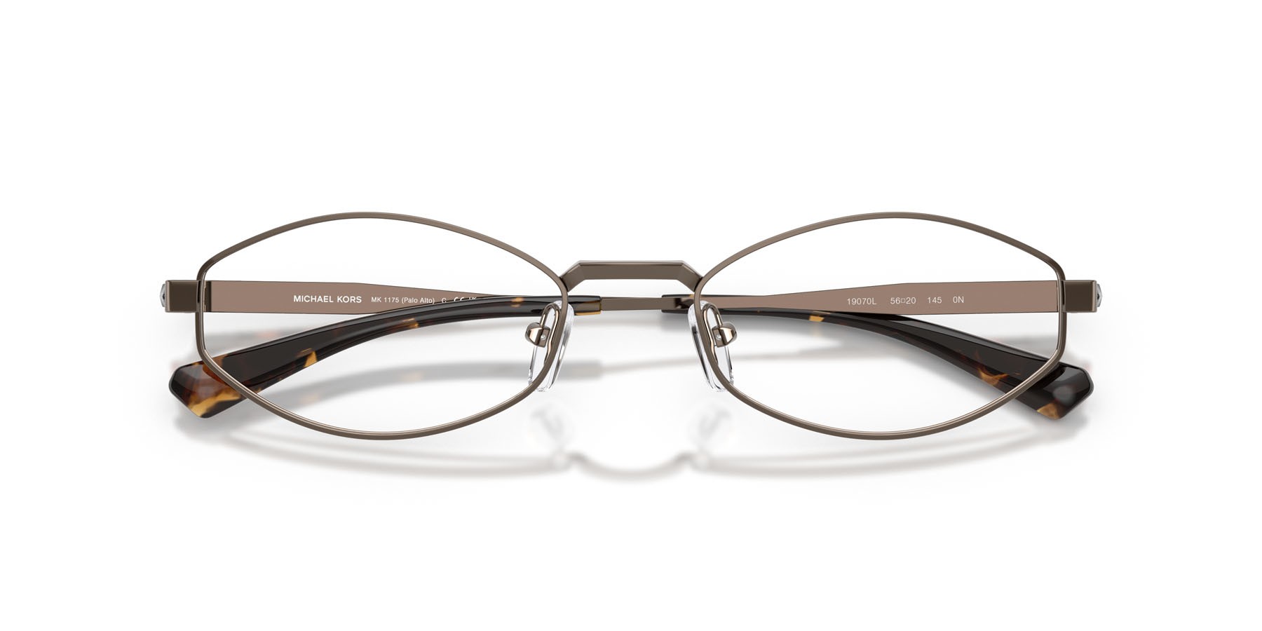 Occhiali da sole Michael Kors Palo Alto MK 1175 (19070L) colore husk opaco forma ovale lenti marrone sfumato
