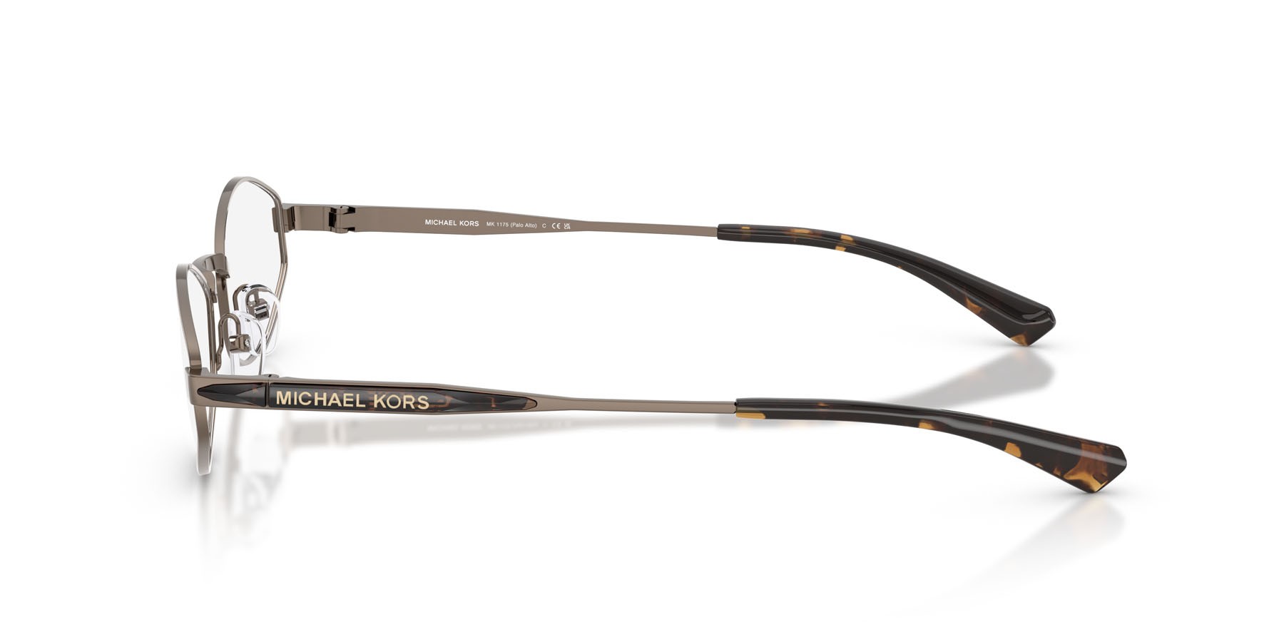 Occhiali da sole Michael Kors Palo Alto MK 1175 (19070L) colore husk opaco forma ovale lenti marrone sfumato