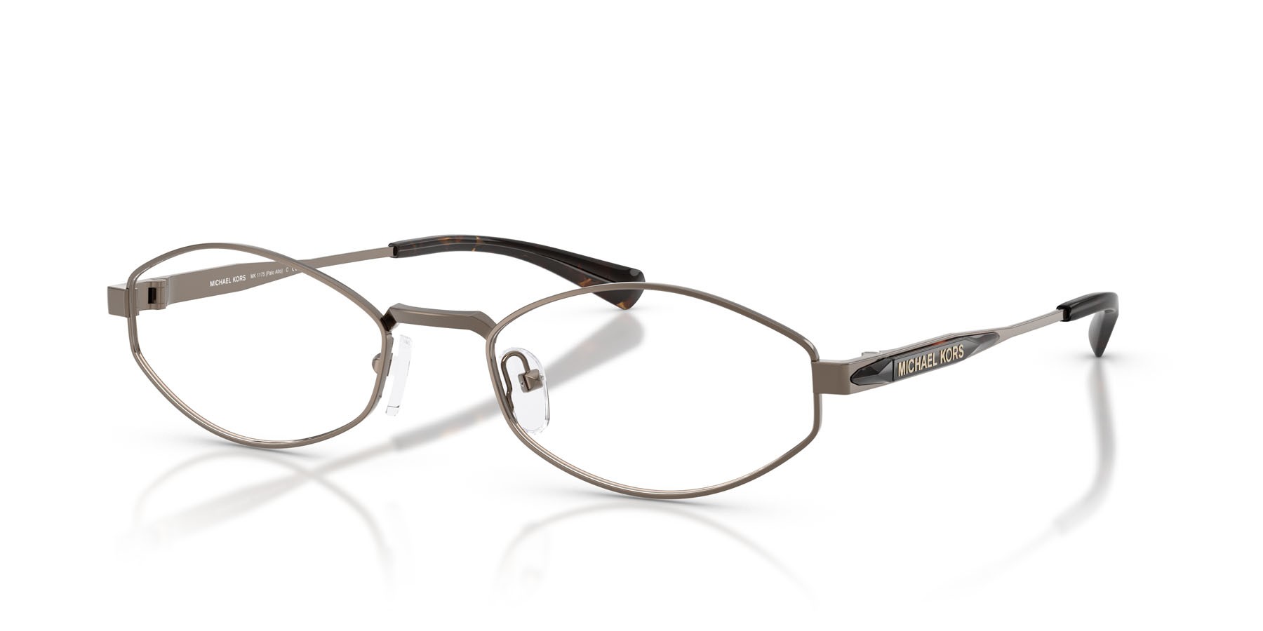 Occhiali da sole Michael Kors Palo Alto MK 1175 (19070L) colore husk opaco forma ovale lenti marrone sfumato