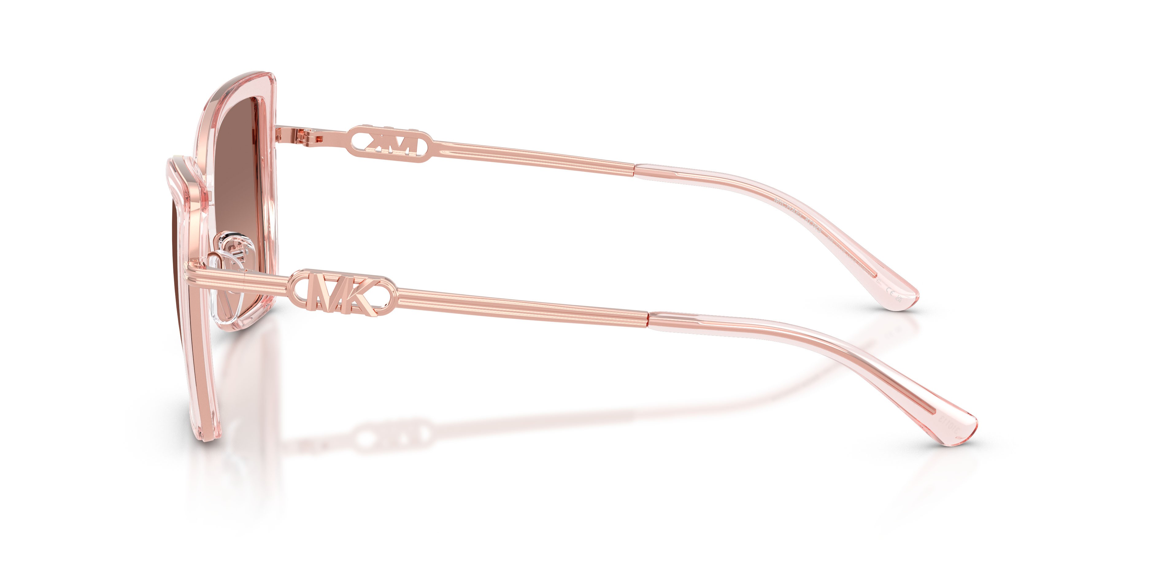 Occhiali da sole Michael Kors Sea Island MK 1178 (310113) colore rosa trasparente forma farfalla lenti sfumato grigio