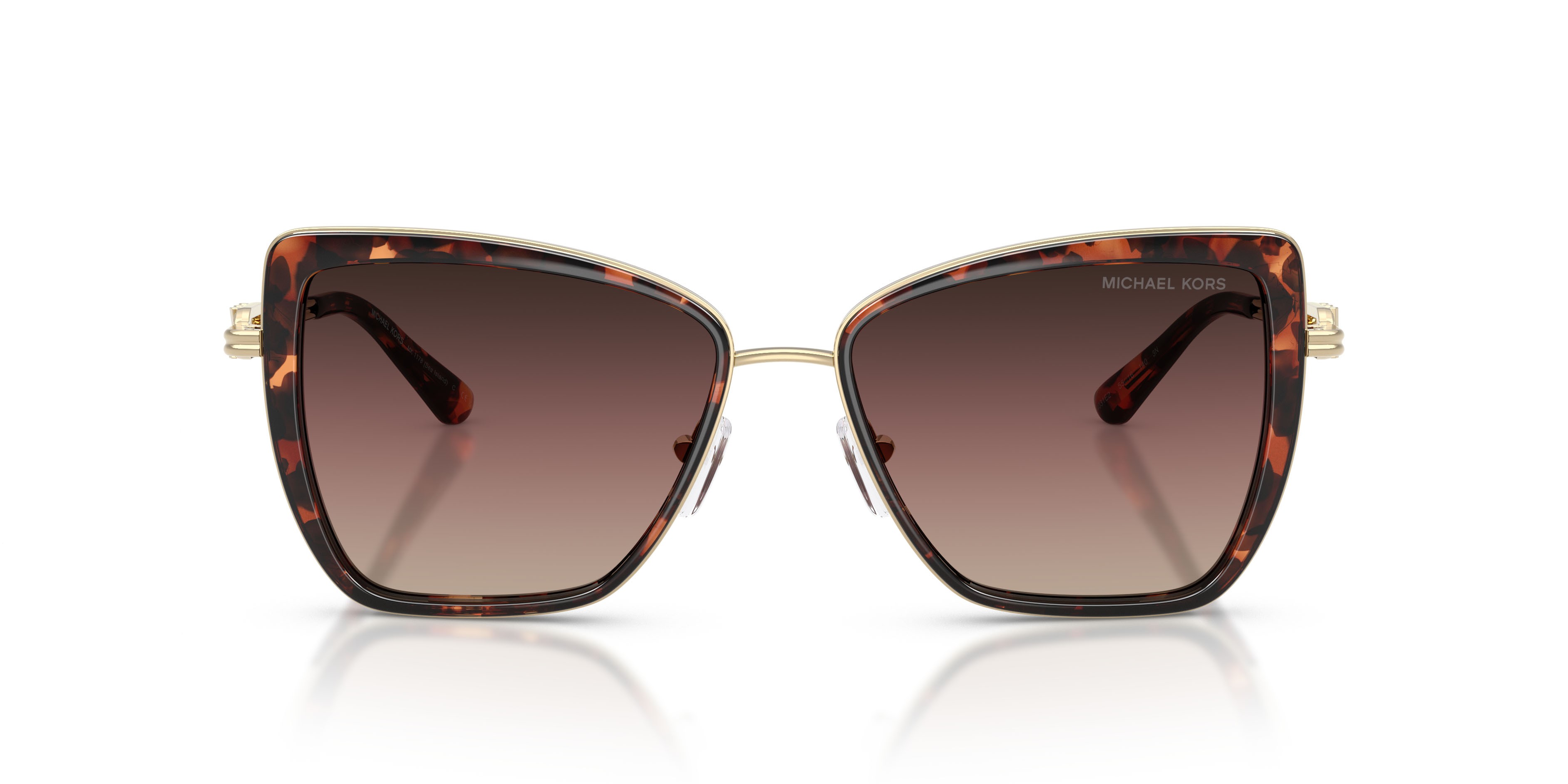 Occhiali da sole Michael Kors Sea Island MK 1178 (4031E2) colore luggage tortoise forma farfalla lenti marrone sfumato