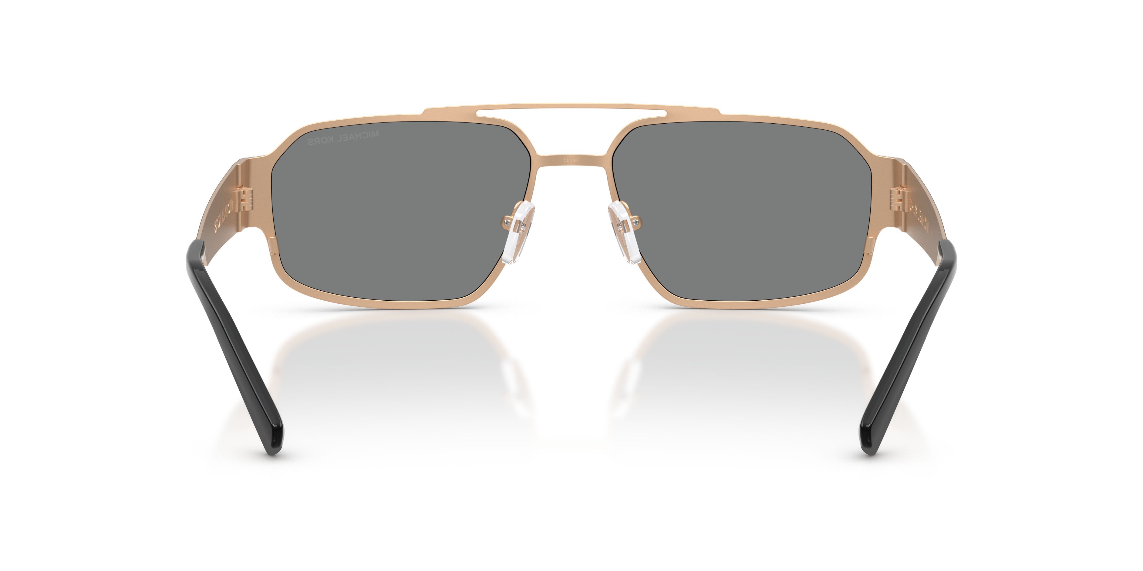 Occhiali da sole Michael Kors Cape Town MK 1182 (100587) colore nero opaco forma rettangolare lenti grigio scuro